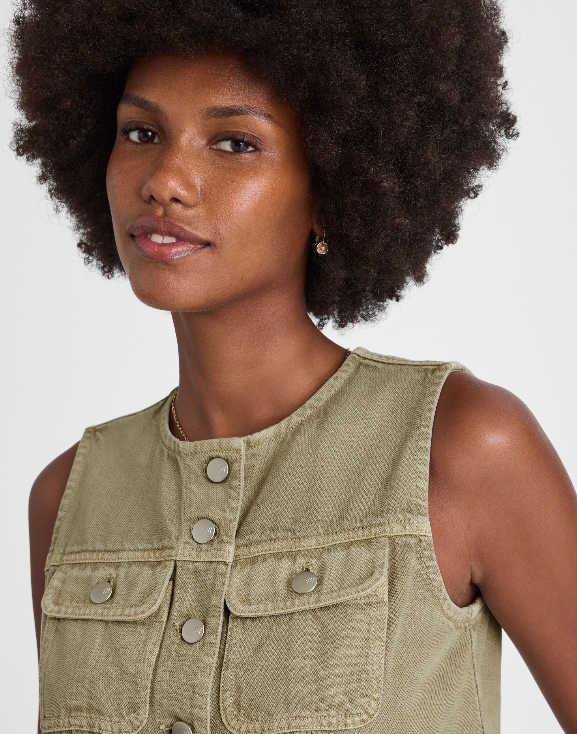Cropped Denim Vest: Airy Denim Edition