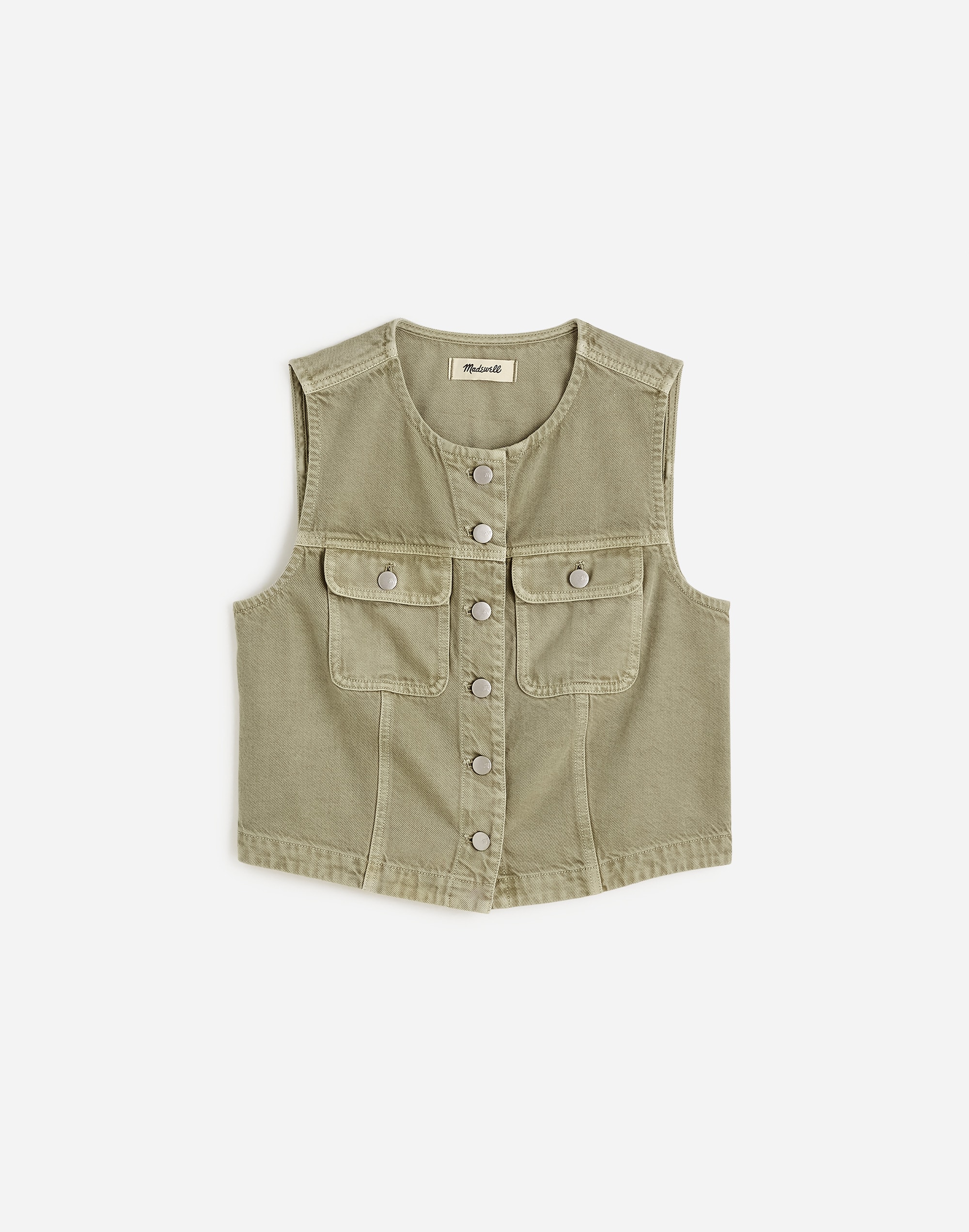 Cropped Denim Vest: Airy Denim Edition