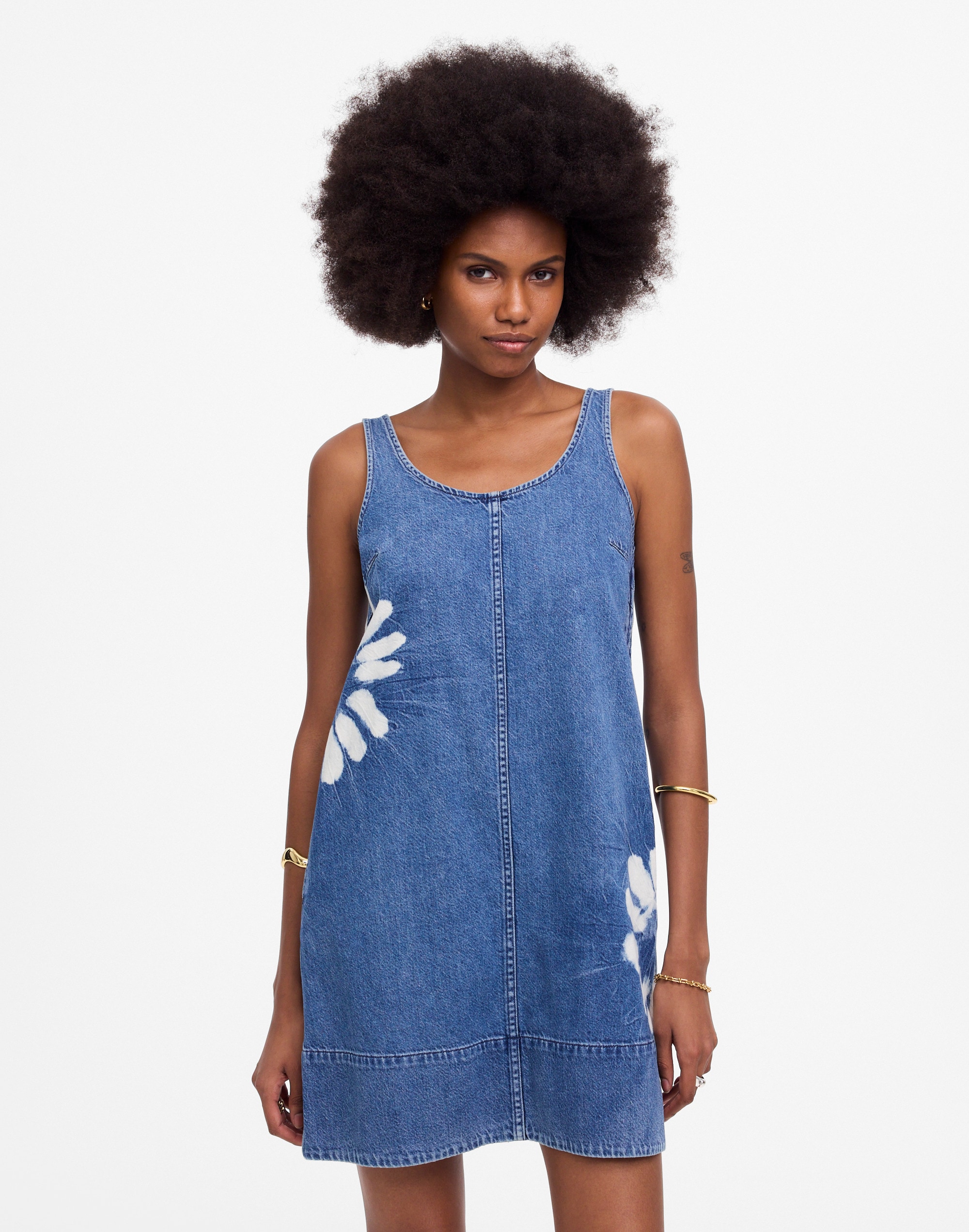 Shibori Denim Scoopneck Mini Dress Alternate Image 1