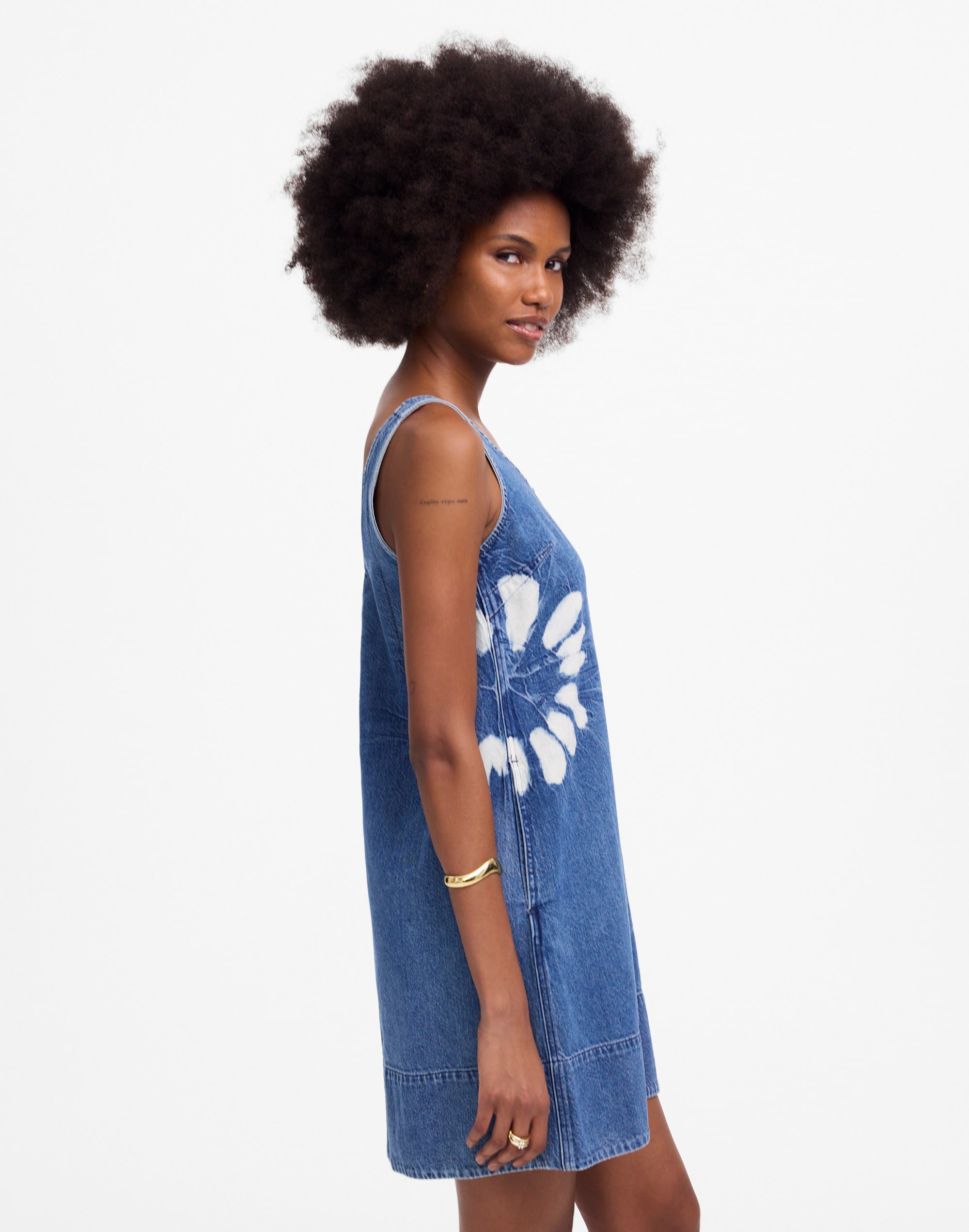 Denim Scoopneck Mini Dress