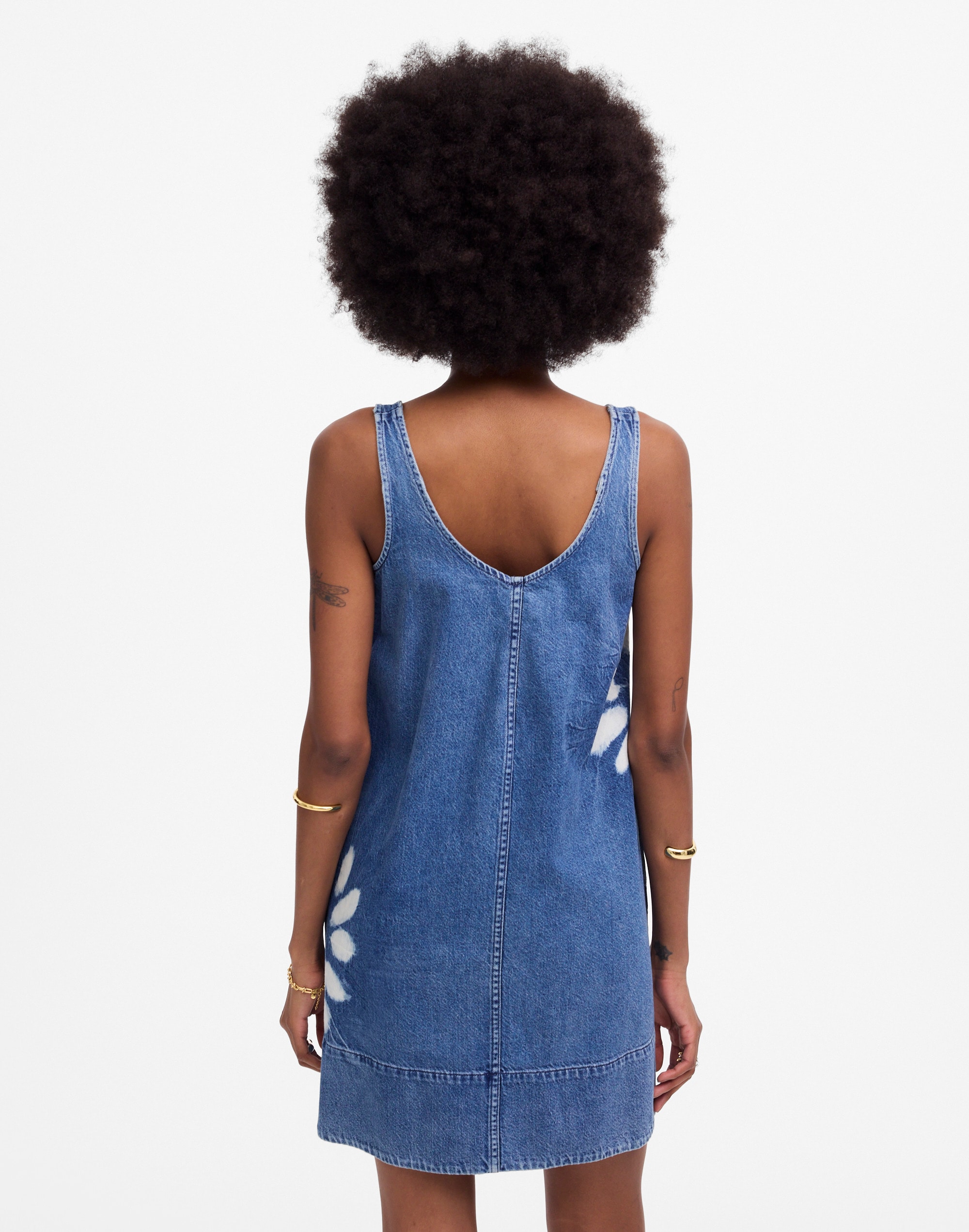 Denim Scoopneck Mini Dress