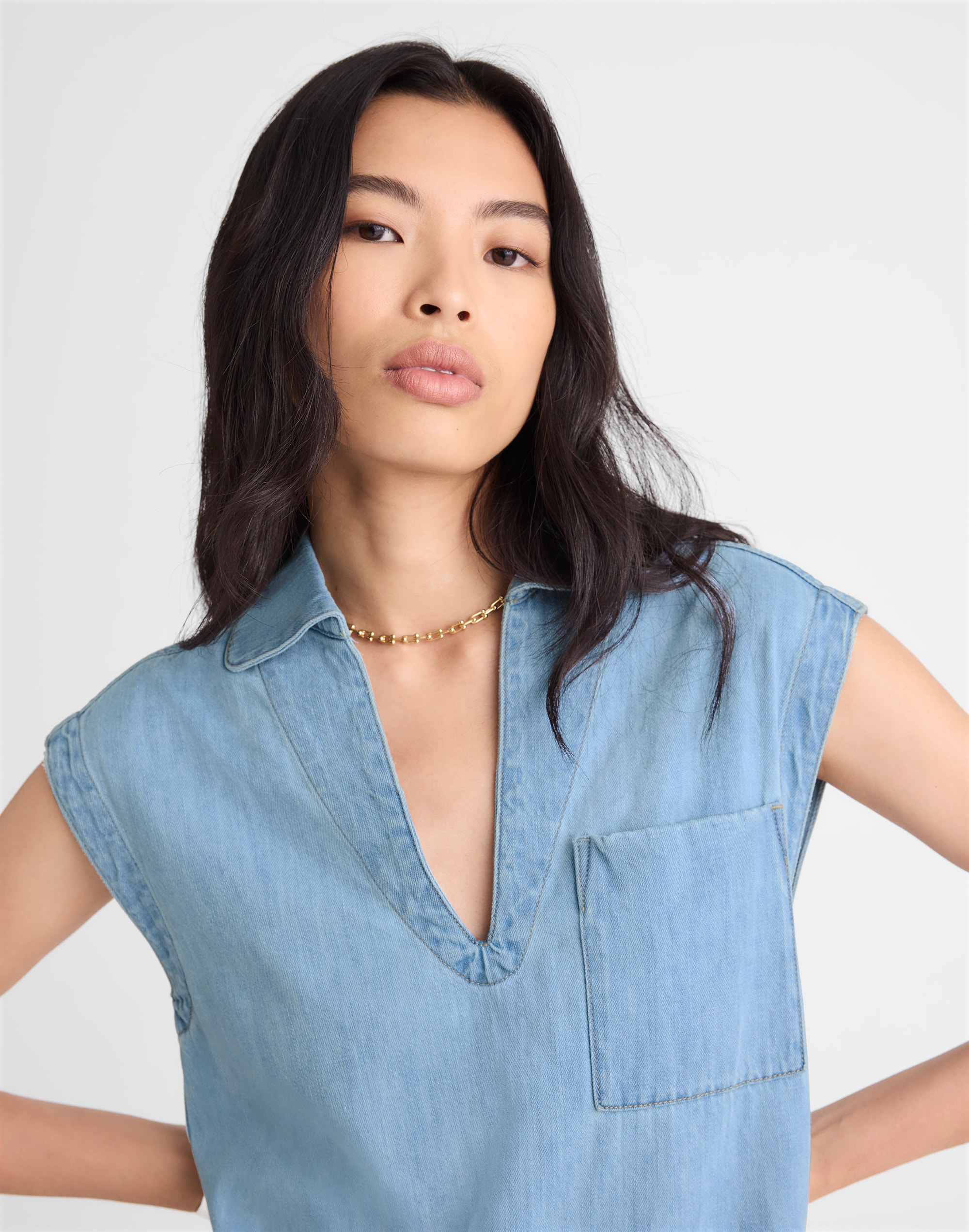 Denim Tunic Dress in Kelleyville Wash Alternate Image 5