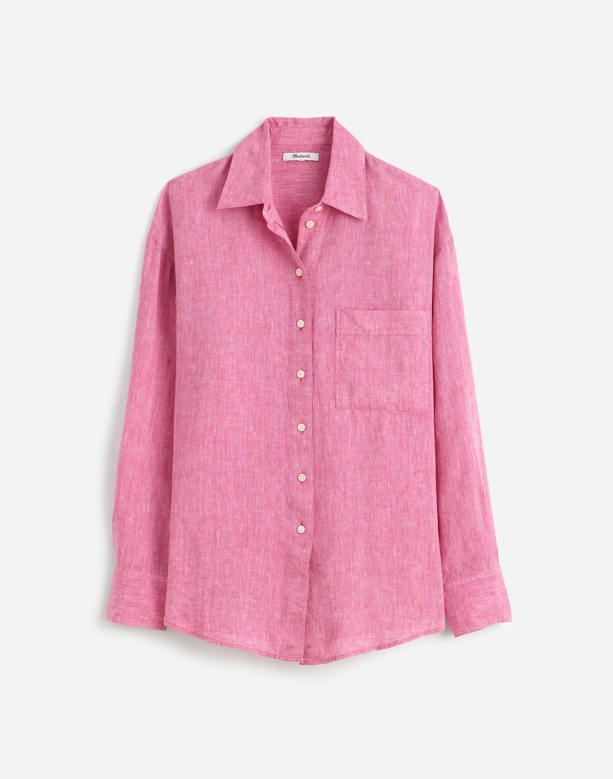 Linen Oversized Button-Up Shirt