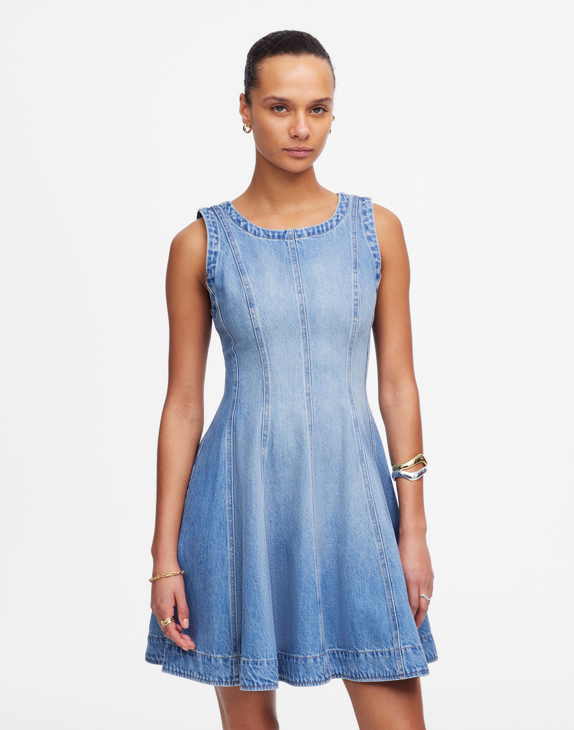 Circle Mini Dress: Airy Denim Edition