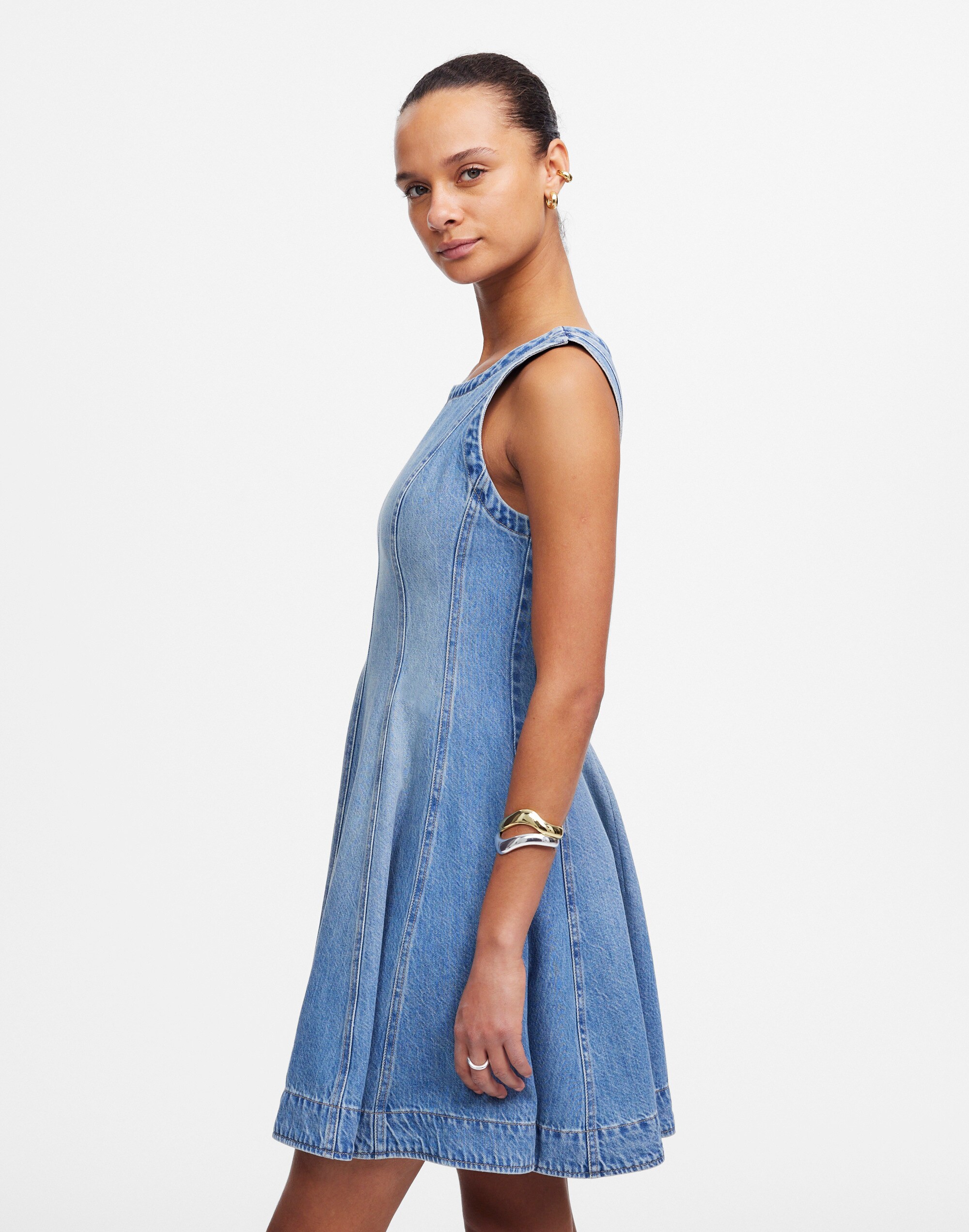 Circle Mini Dress: Airy Denim Edition