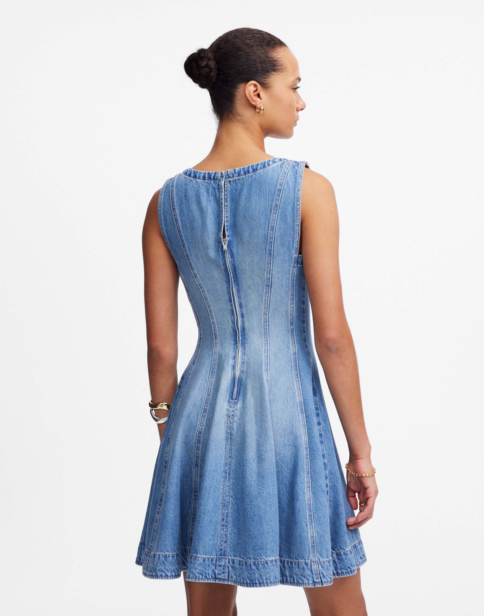 Circle Mini Dress: Airy Denim Edition
