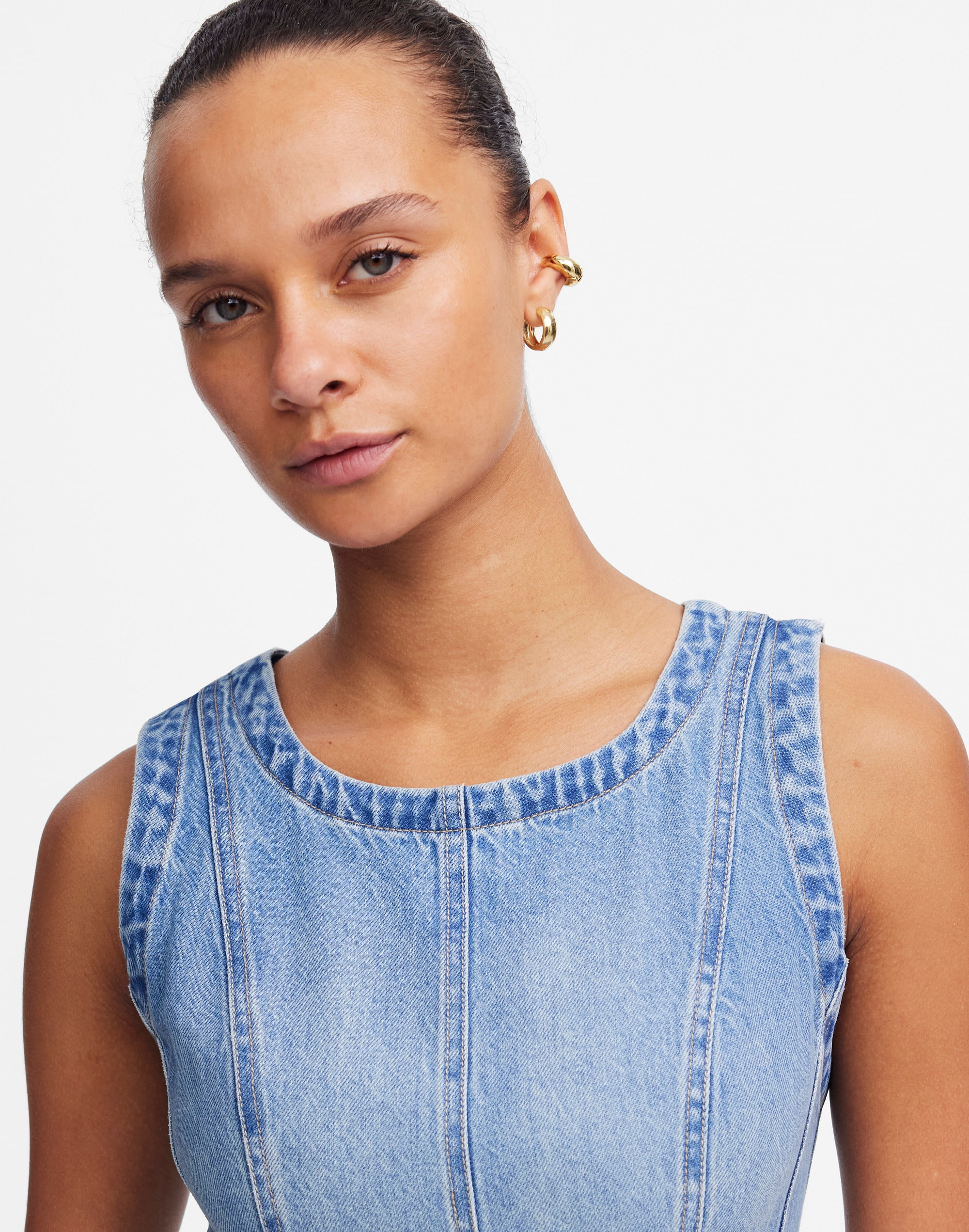 Circle Mini Dress: Airy Denim Edition