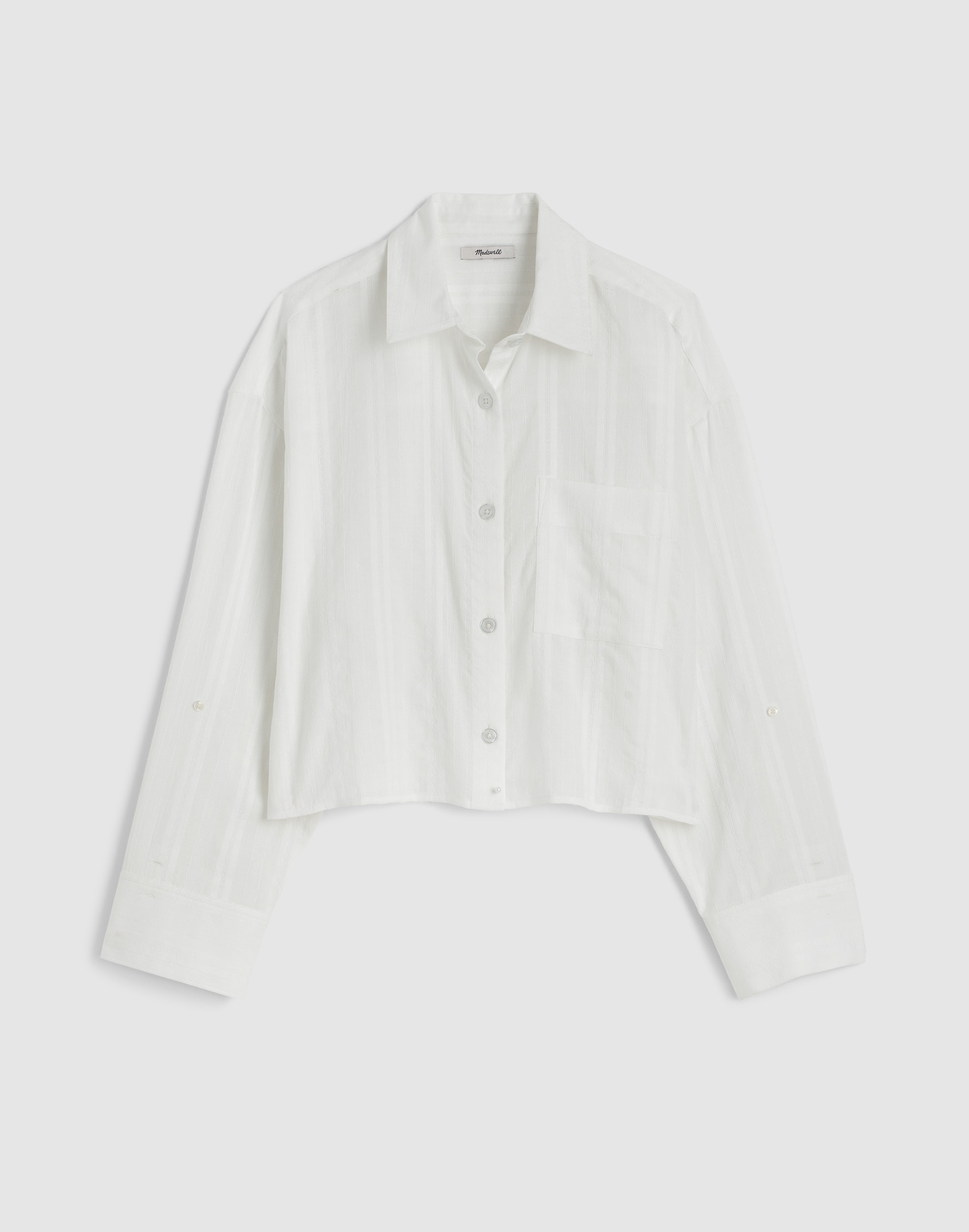 Straight-Hem Shirt in Cotton Dobby