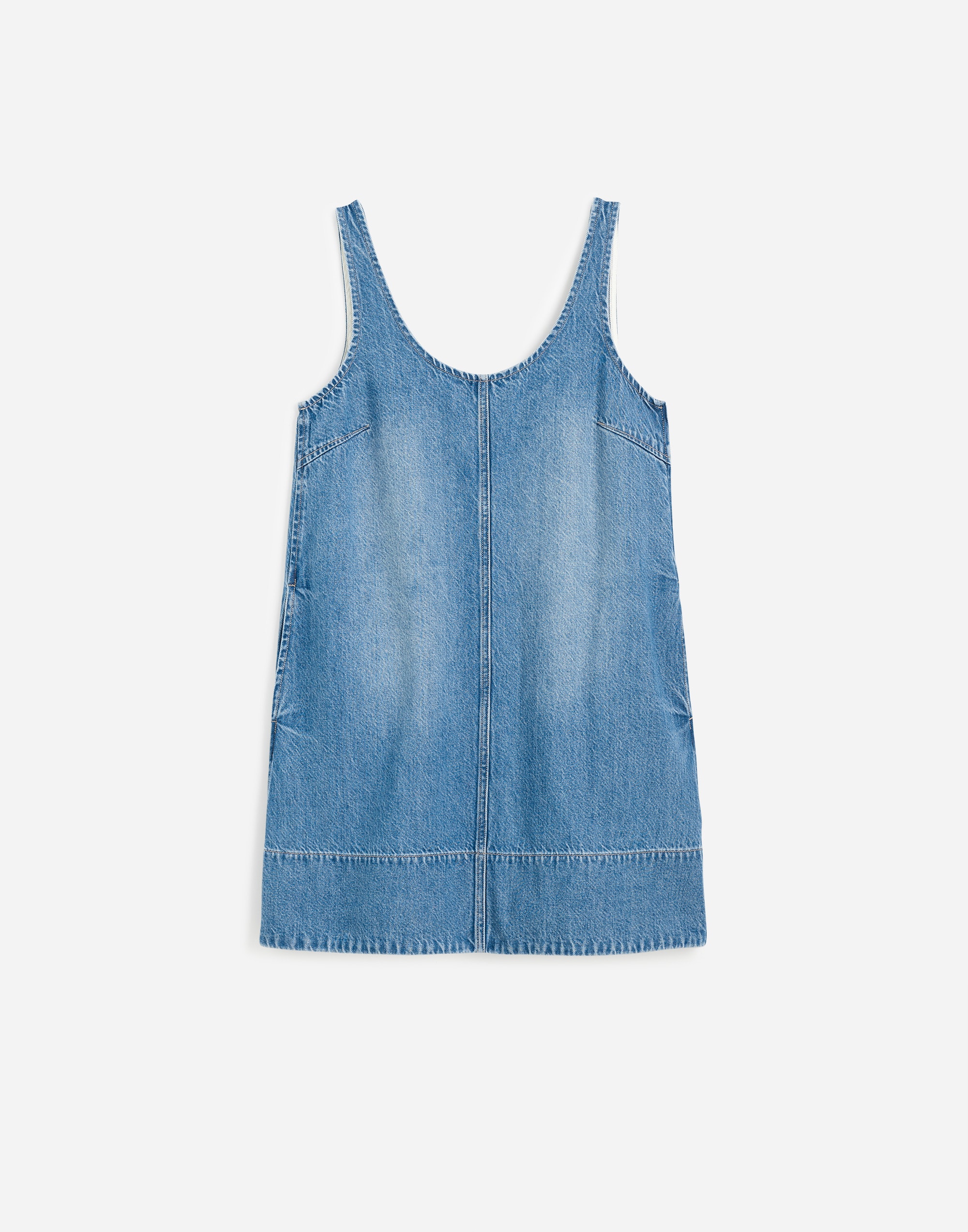 Denim Scoopneck Mini Dress