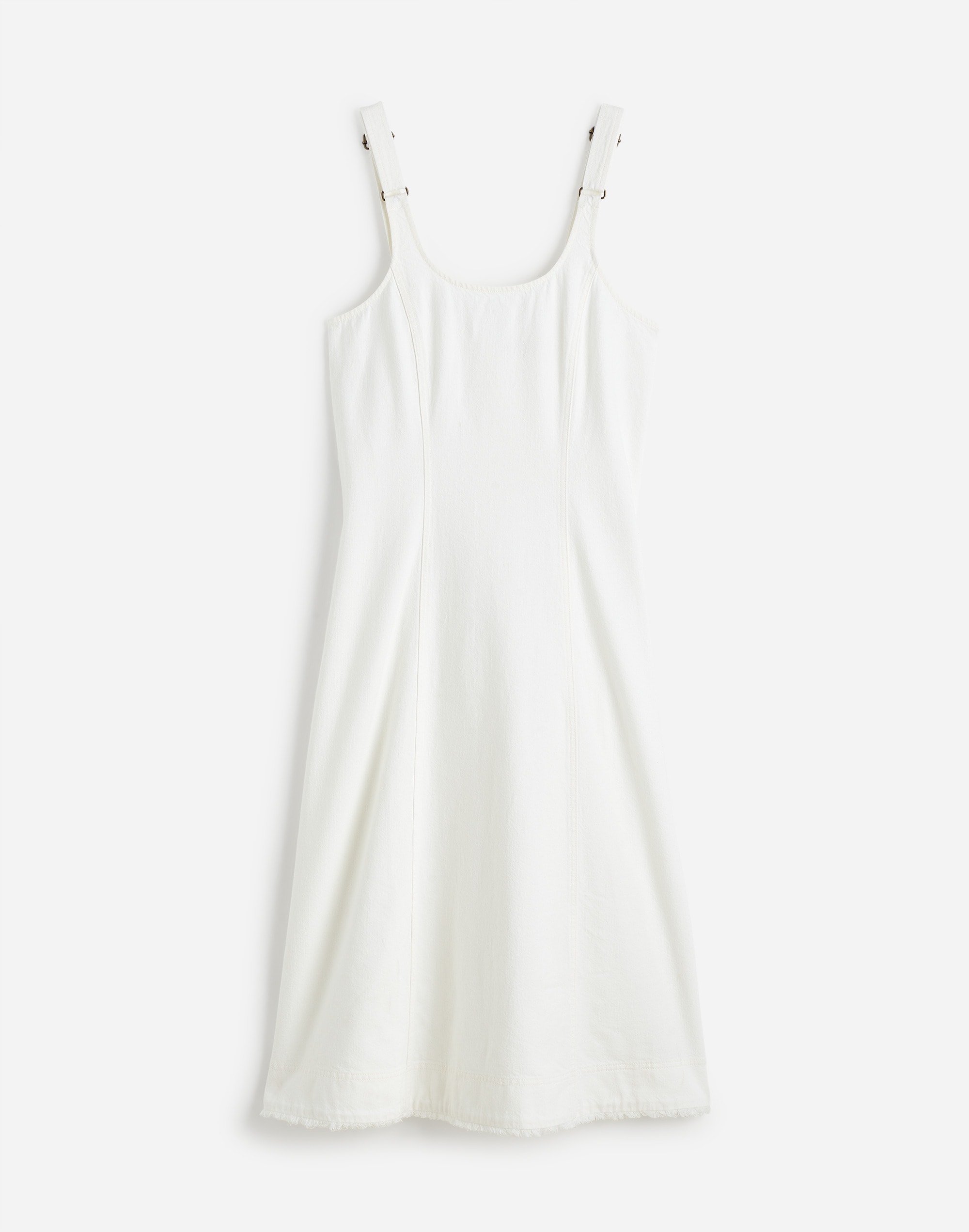 Denim Scoopneck Midi Dress in Pure White Wash Alternate Image 6