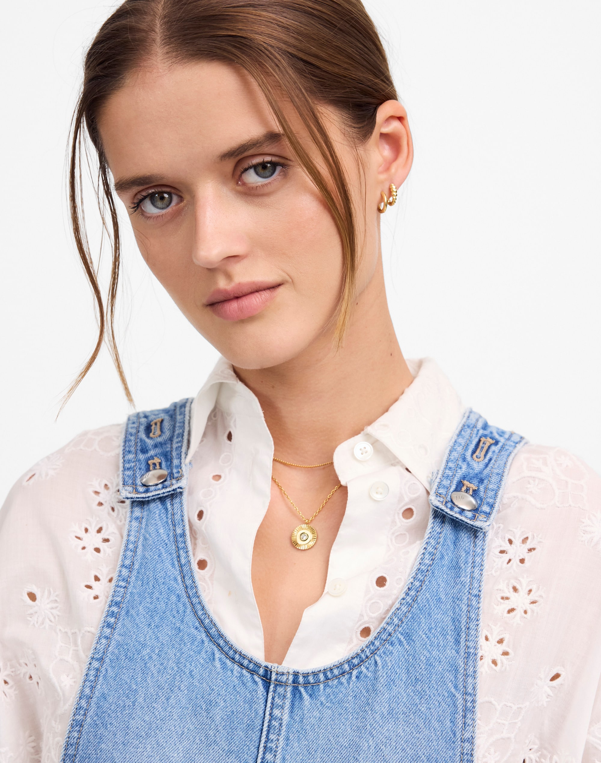 Scoopneck Denim Shortalls in Allenwood Wash Alternate Image 5