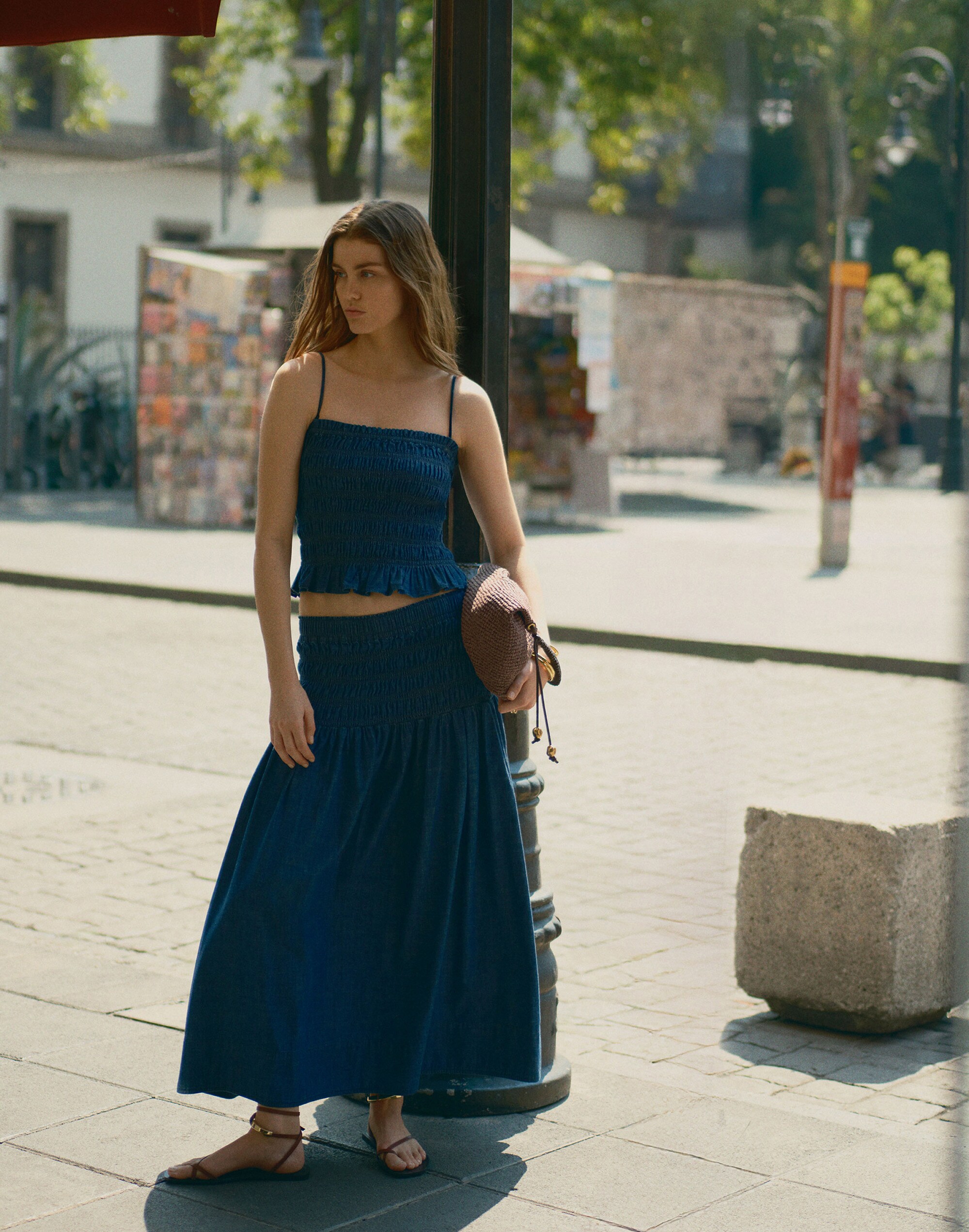 2-Tiered 'Powder' Skirt with Smocked Waist