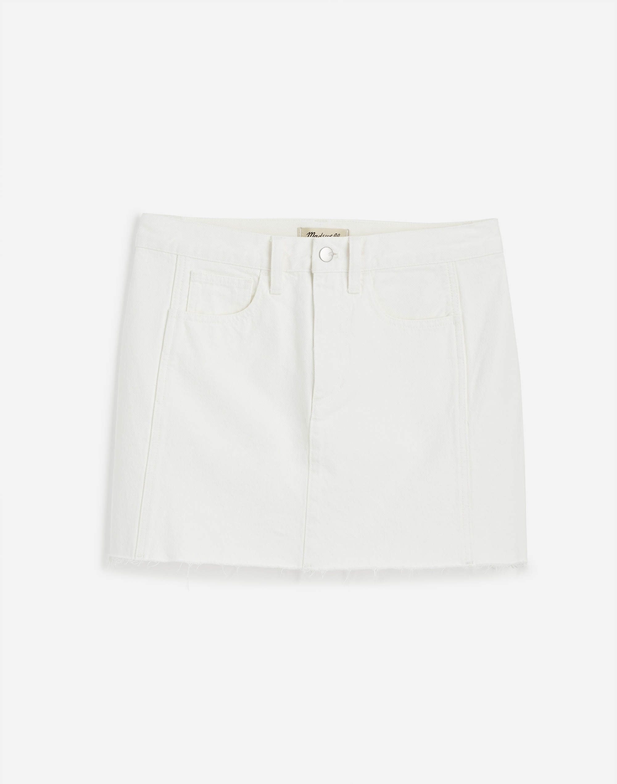 Raw-Hem Mini Skirt in Pure White | Madewell