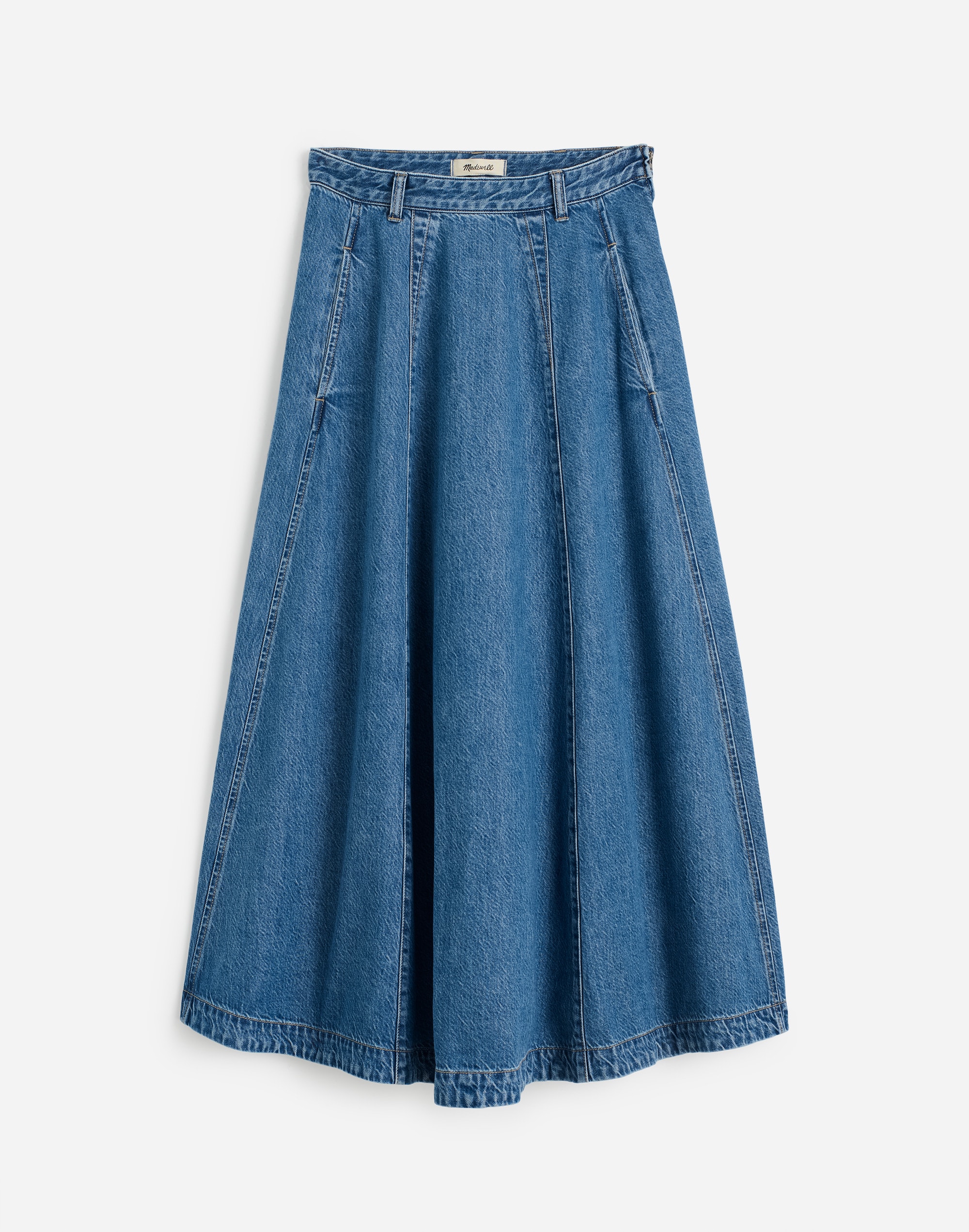 Midi Skirt in Robertson Wash: Airy Denim Edition