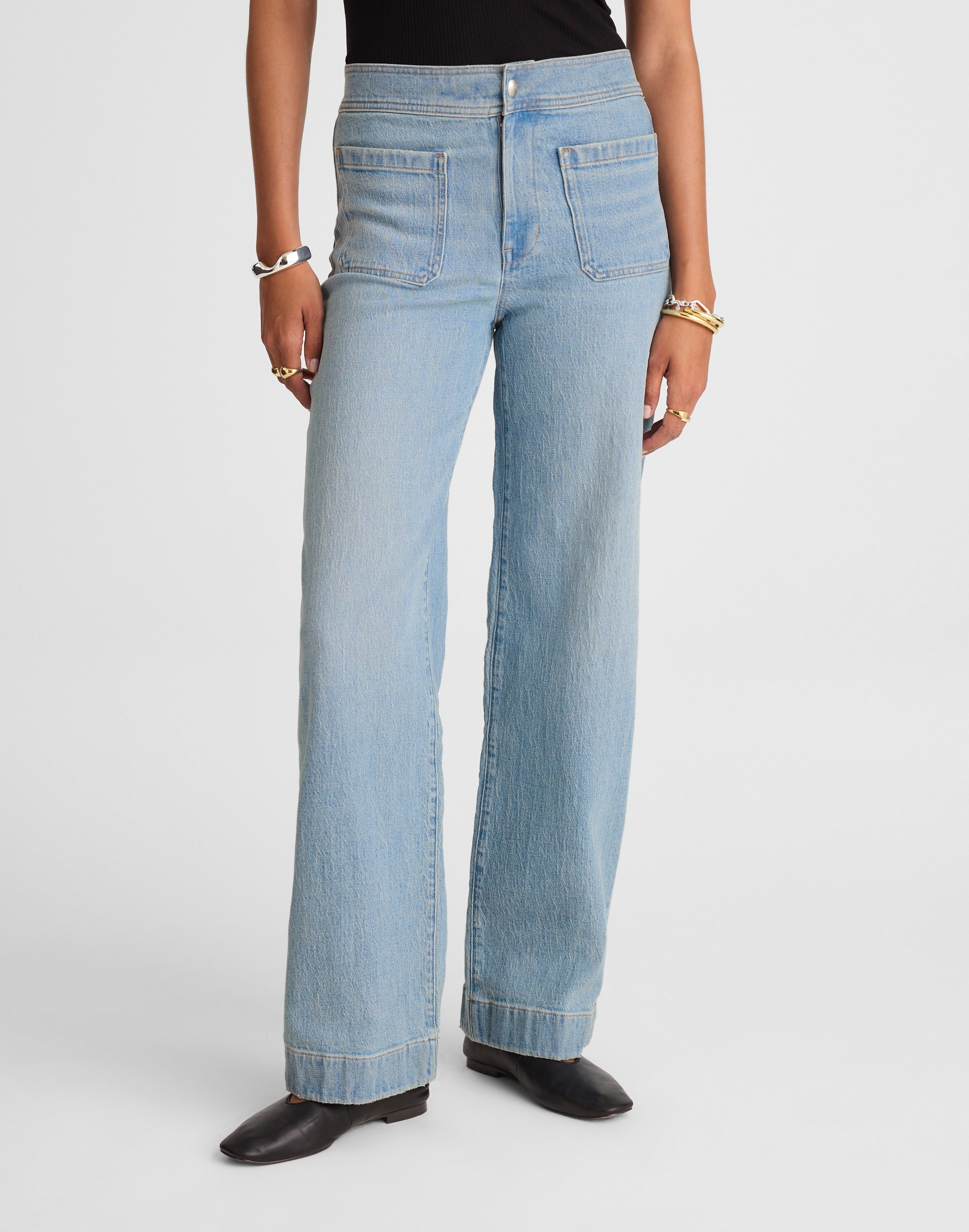 The Emmett Wide-Leg Full Length Jean: Patch Pocket Edition