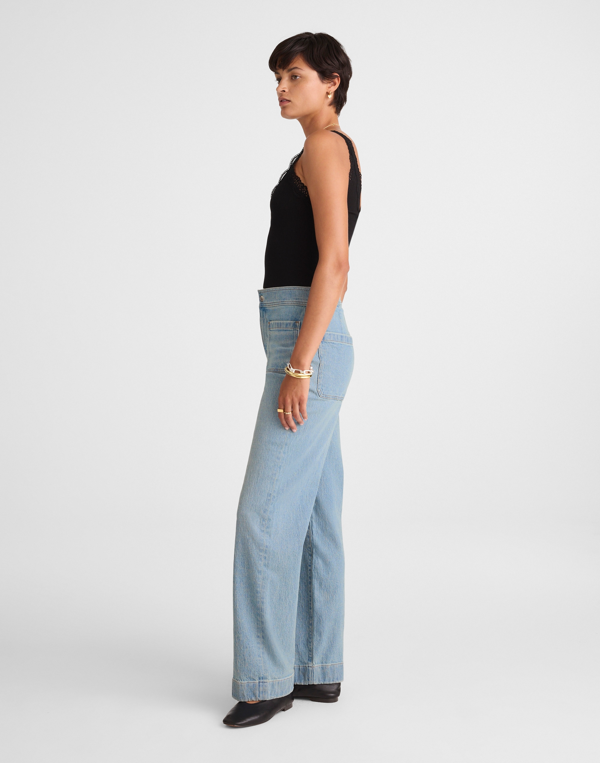 The Emmett Wide-Leg Full Length Jean: Patch Pocket Edition