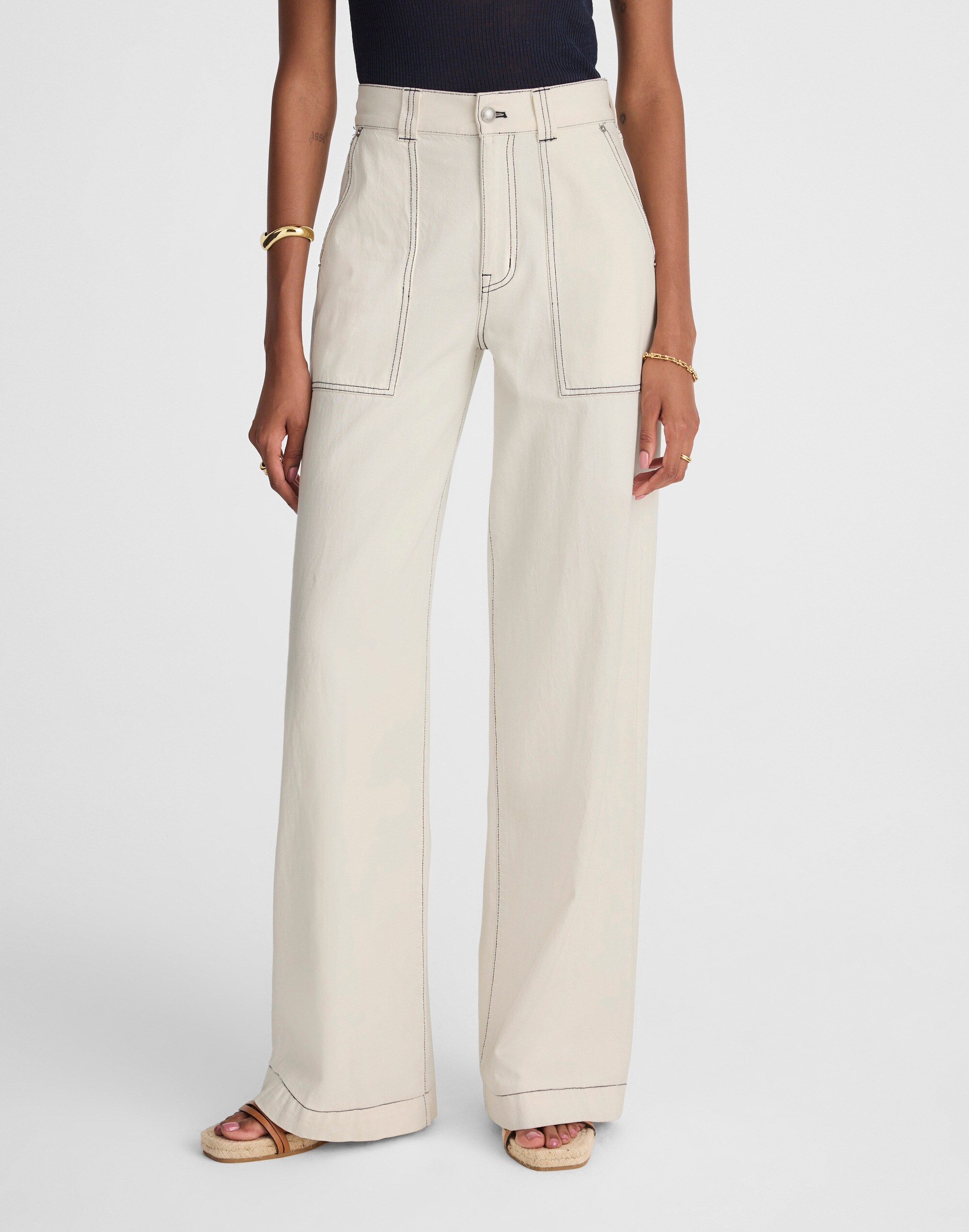 Superwide-Leg Utility Jeans in Vintage Canvas Alternate Image 1