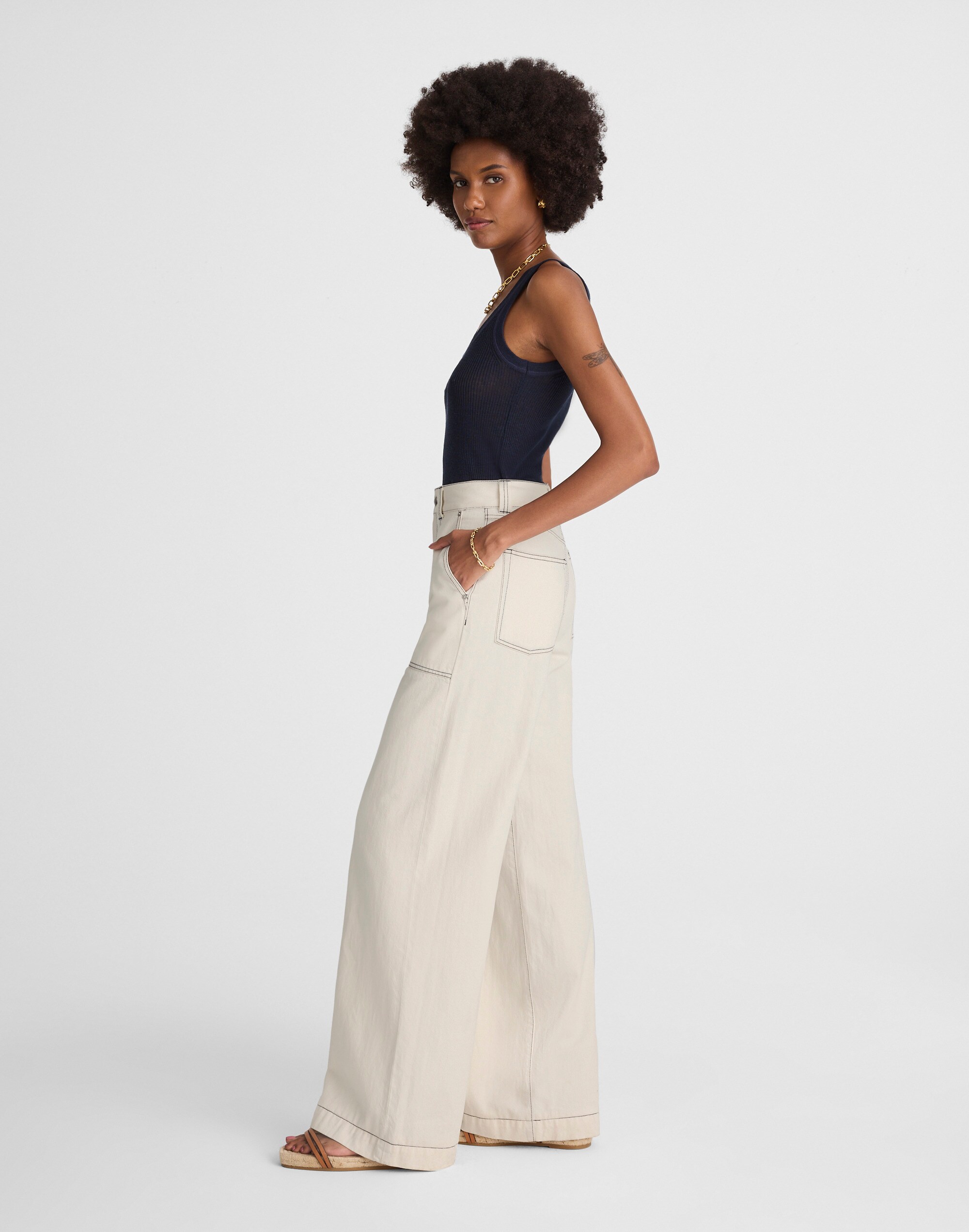 Superwide-Leg Utility Jeans in Vintage Canvas Alternate Image 3