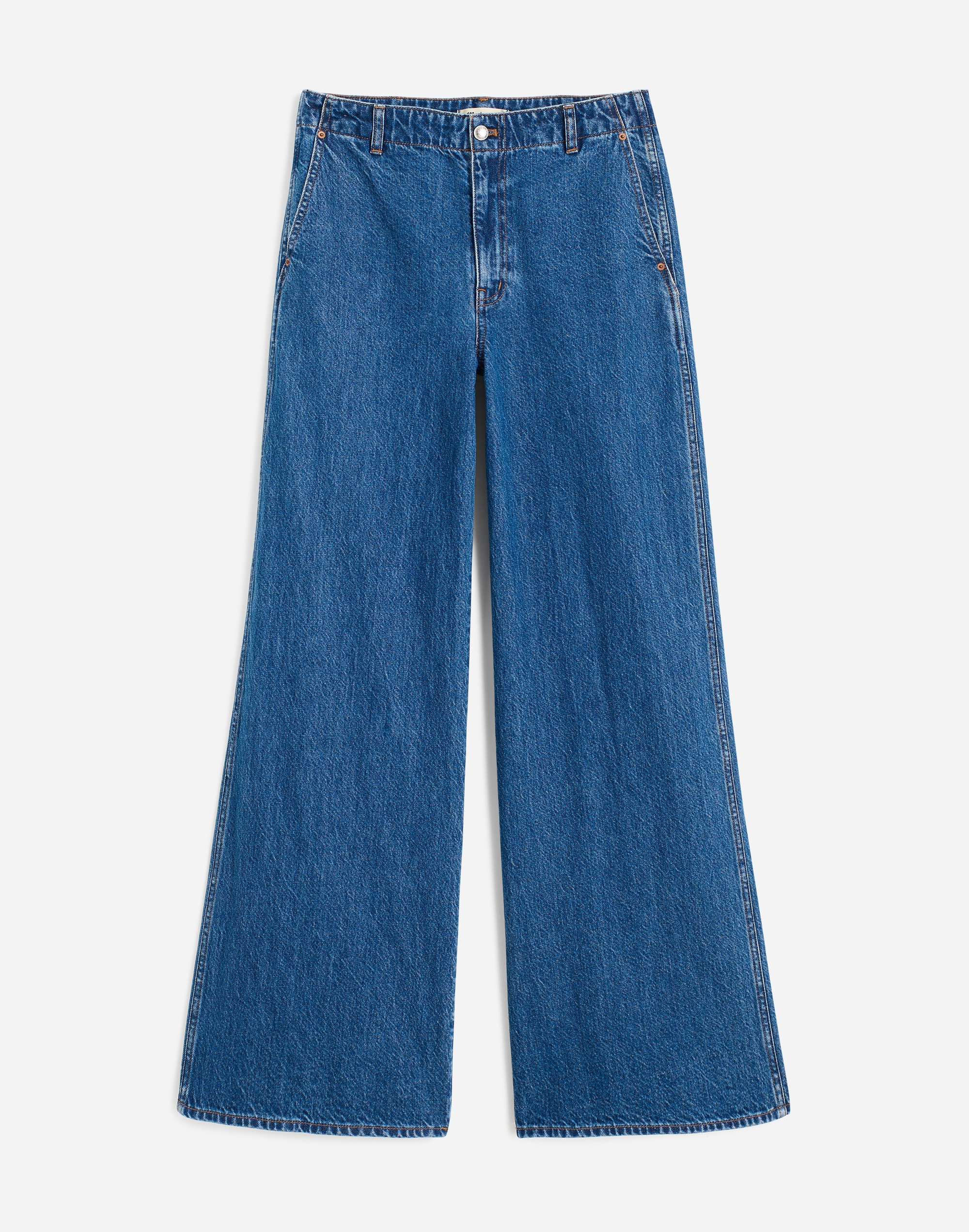 Wide-Sweep Denim Trousers in Dowe Wash