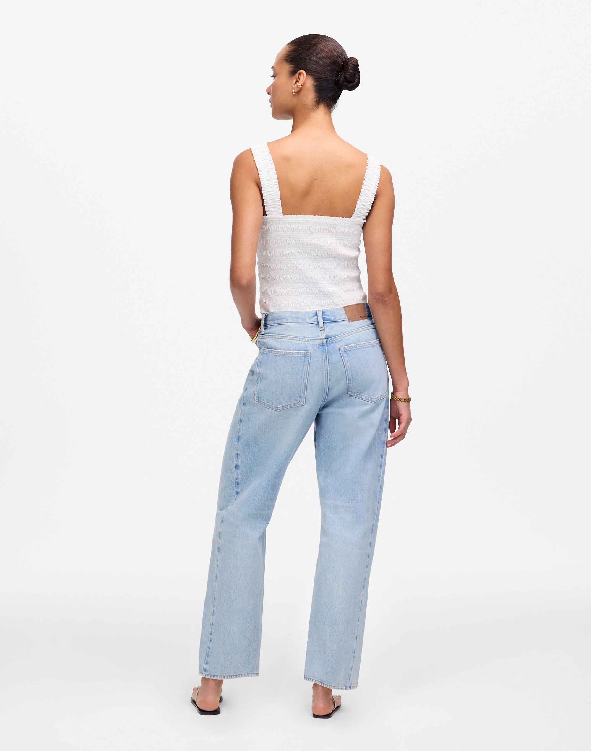Petite Pieced Barrel-Leg Jeans