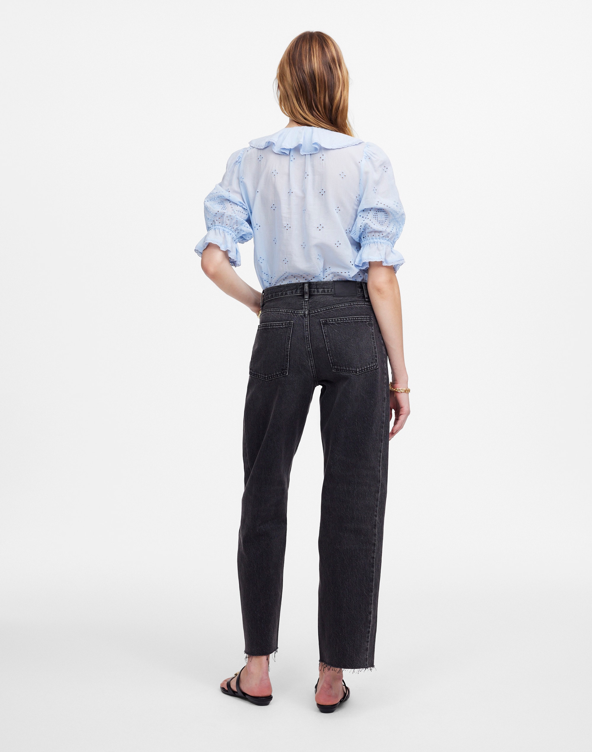 Pieced Barrel-Leg Jeans