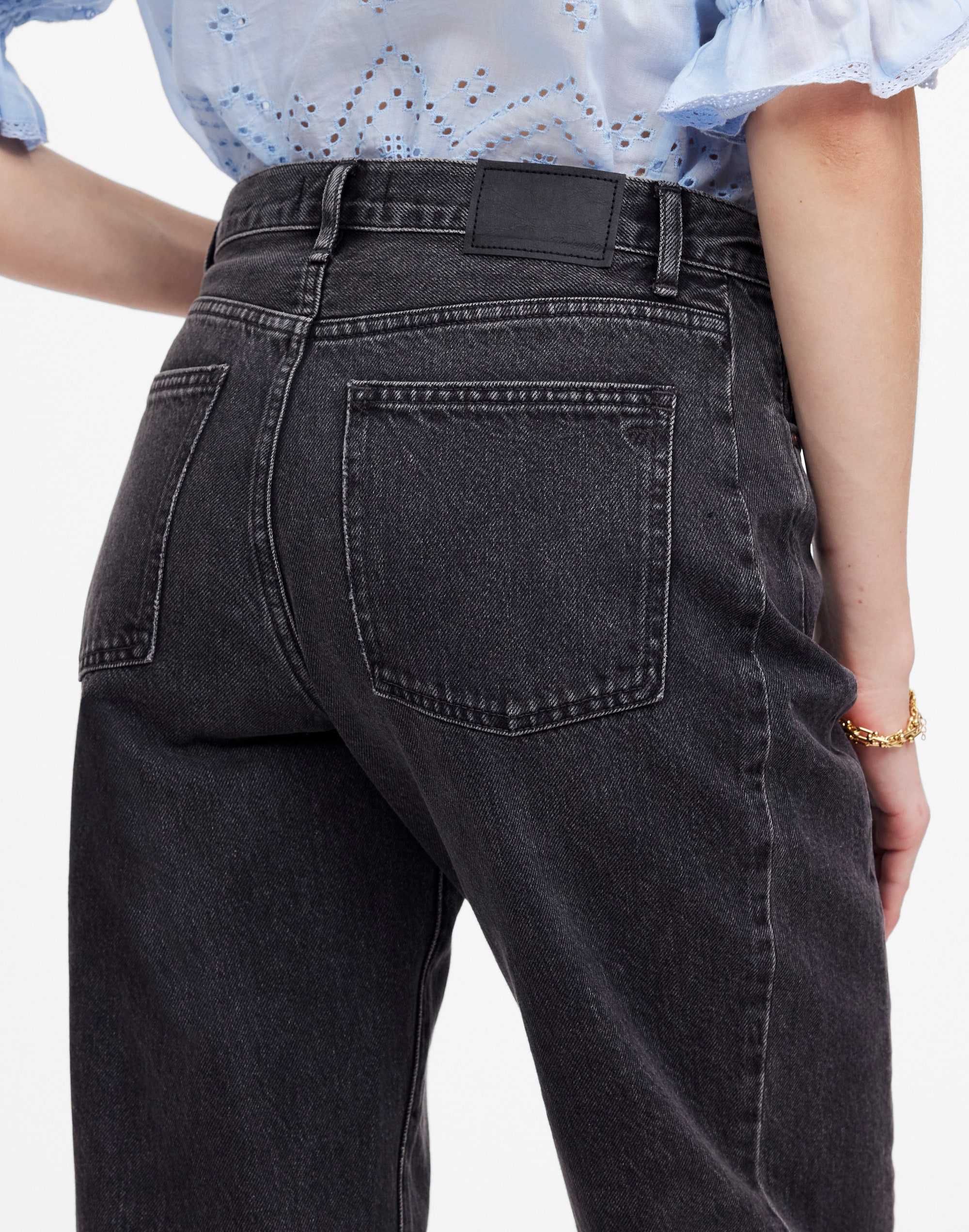 Petite Pieced Barrel-Leg Jeans