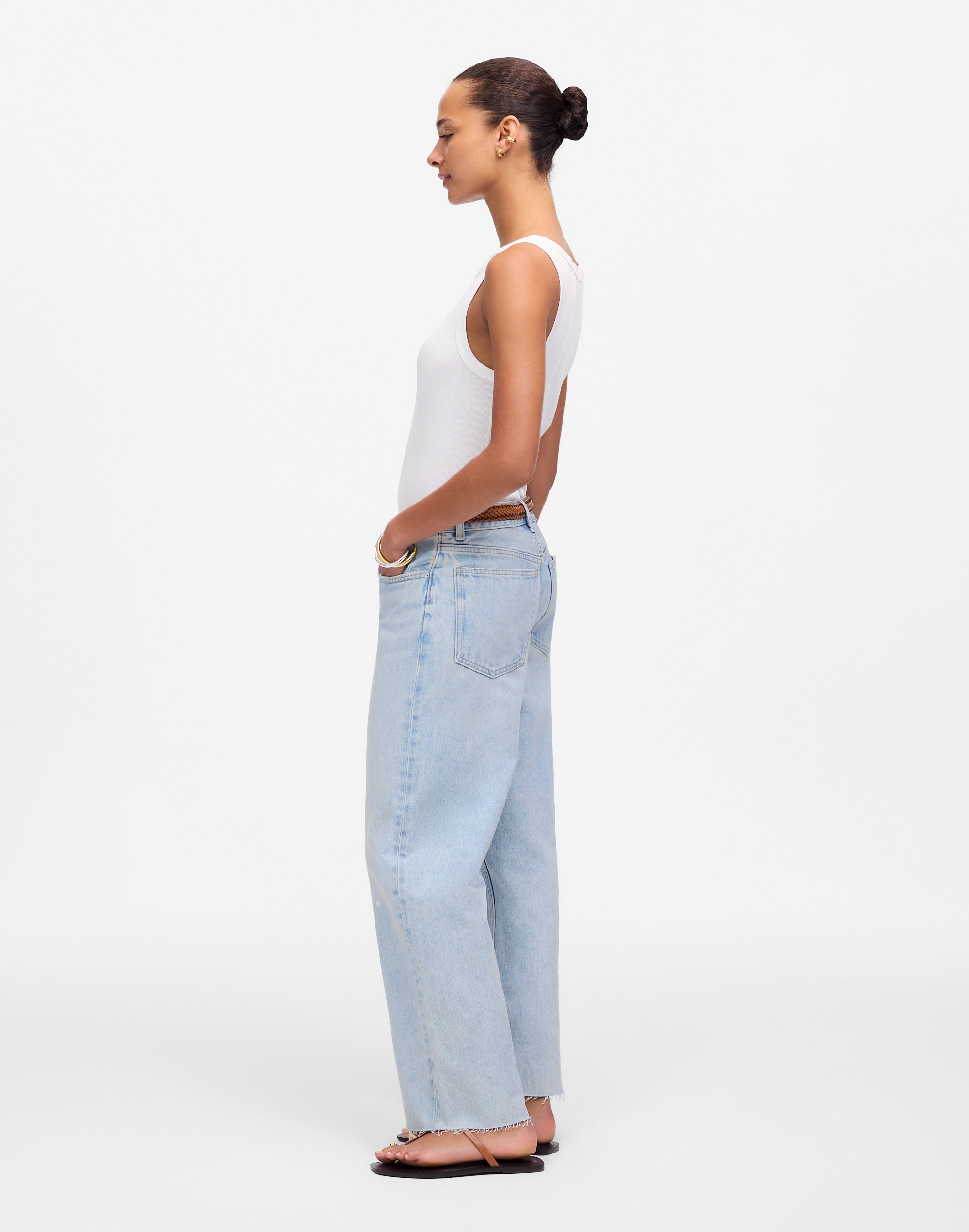 Tall Low-Slung Baggy Crop Jeans in Foster Wash Alternate Image 3