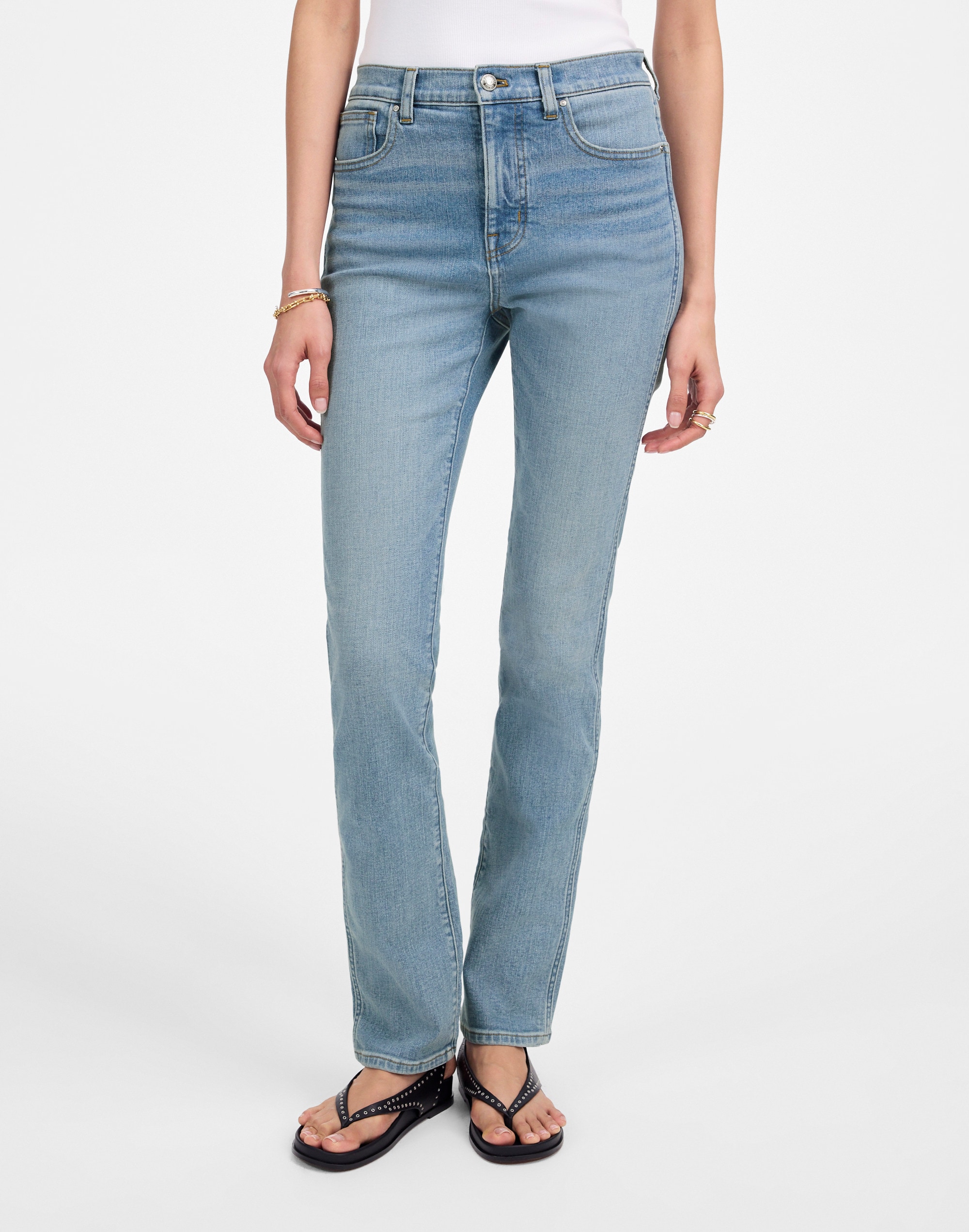 High-Rise Stovepipe Jeans in Custer Wash Alternate Image 1
