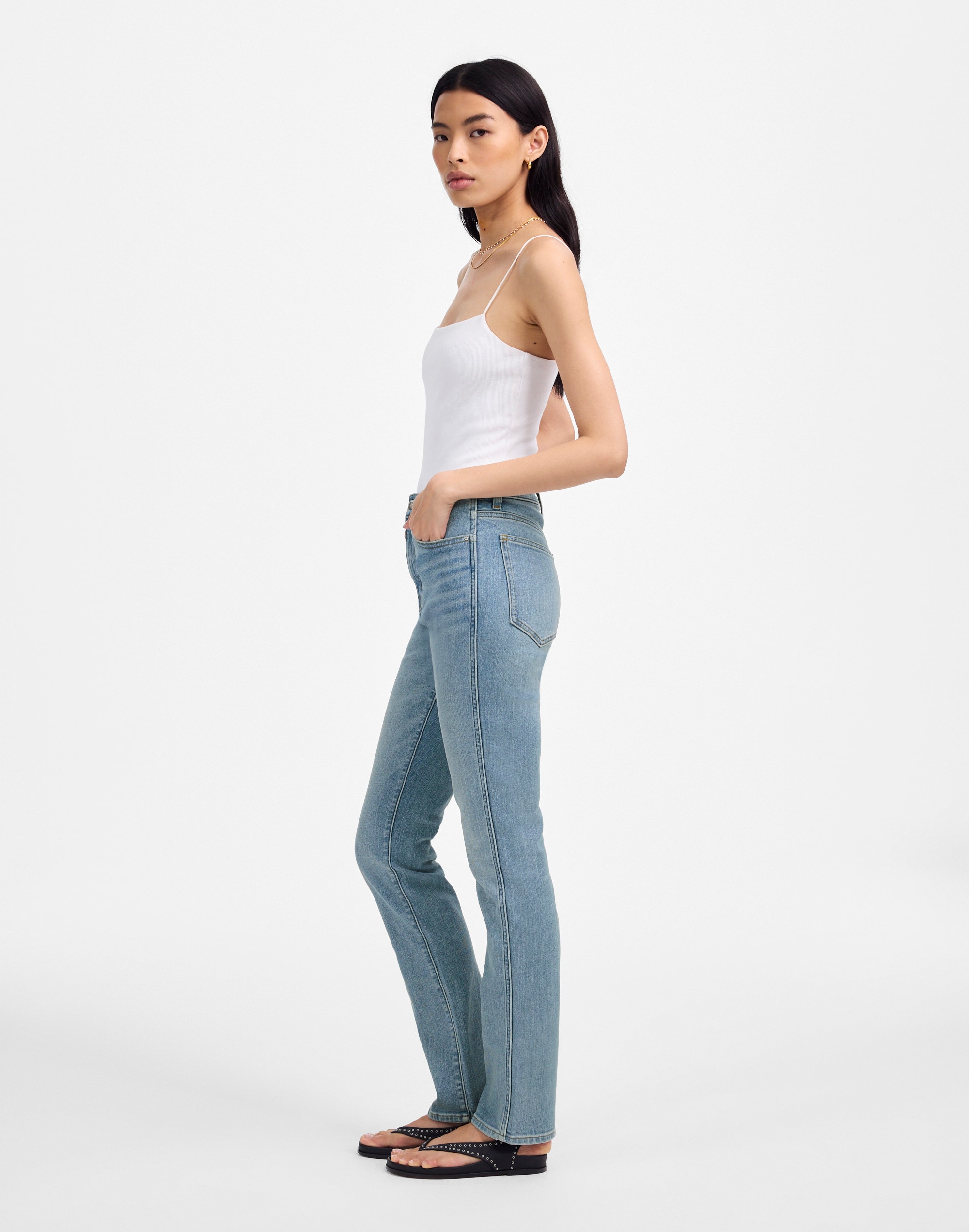 High-Rise Stovepipe Jeans in Custer Wash Alternate Image 3