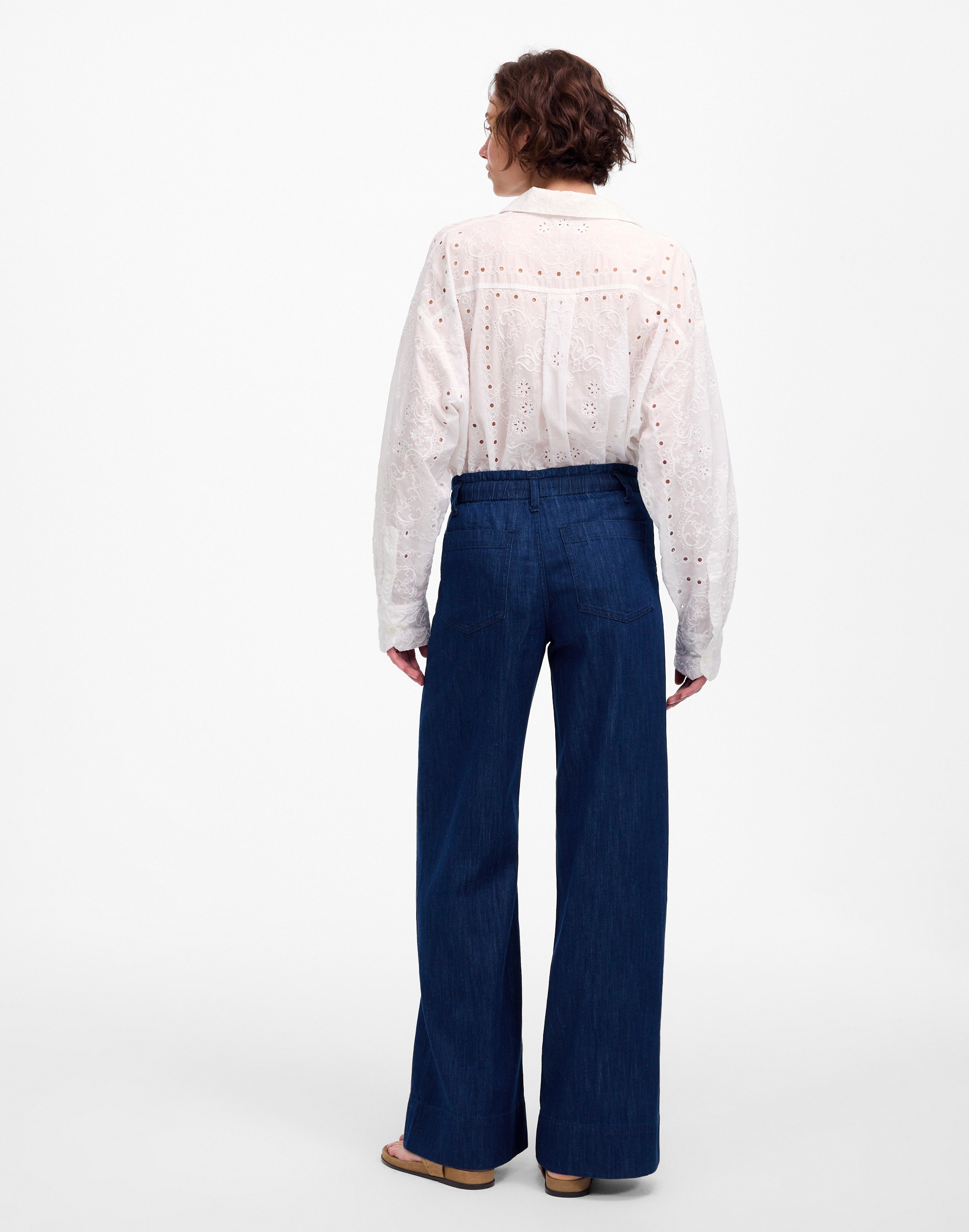 The Denim Pull-On Wide-Leg Pant in Bright Rinse Wash Alternate Image 4