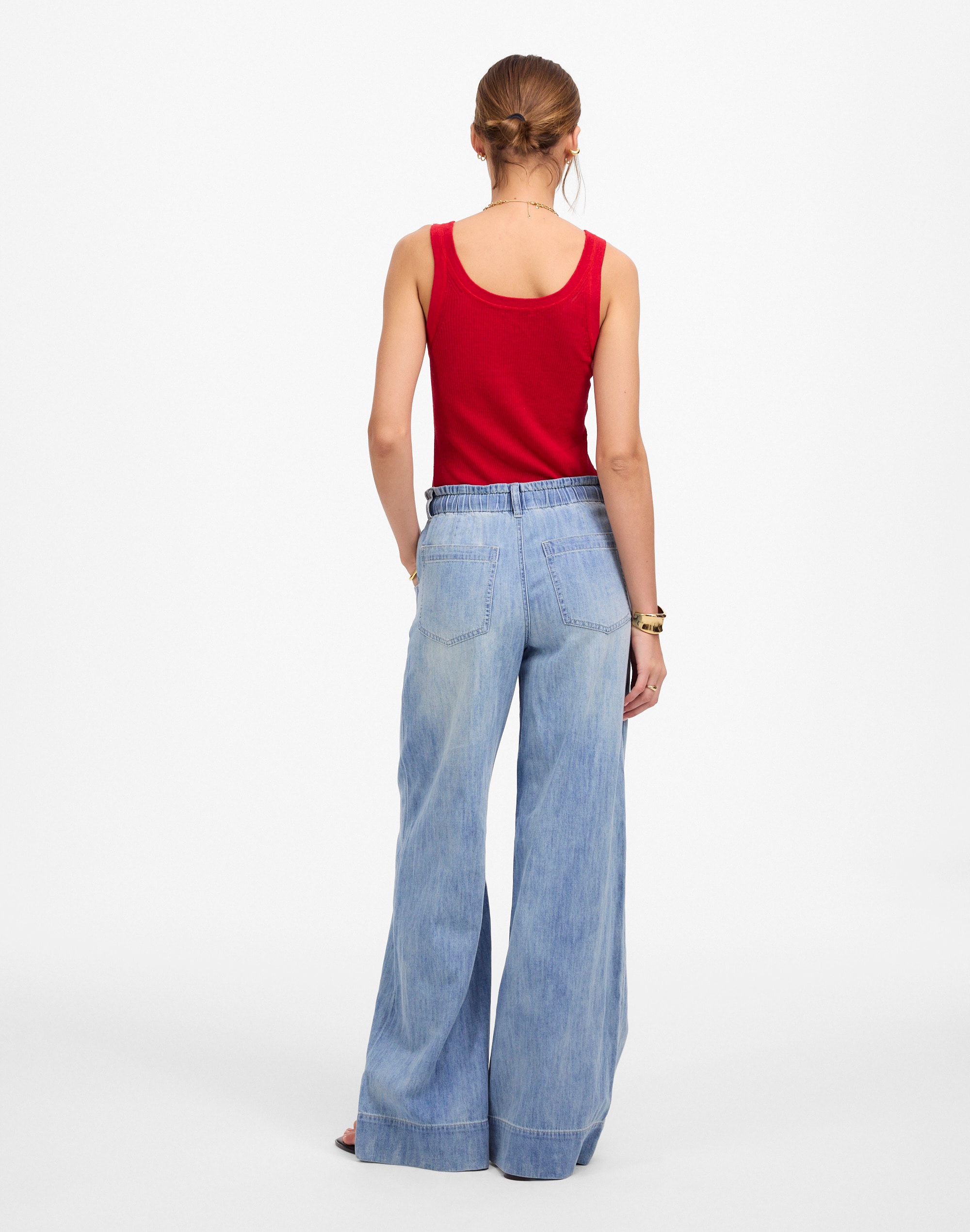 The Denim Pull-On Wide-Leg Pant in Kelleyville Wash Alternate Image 4