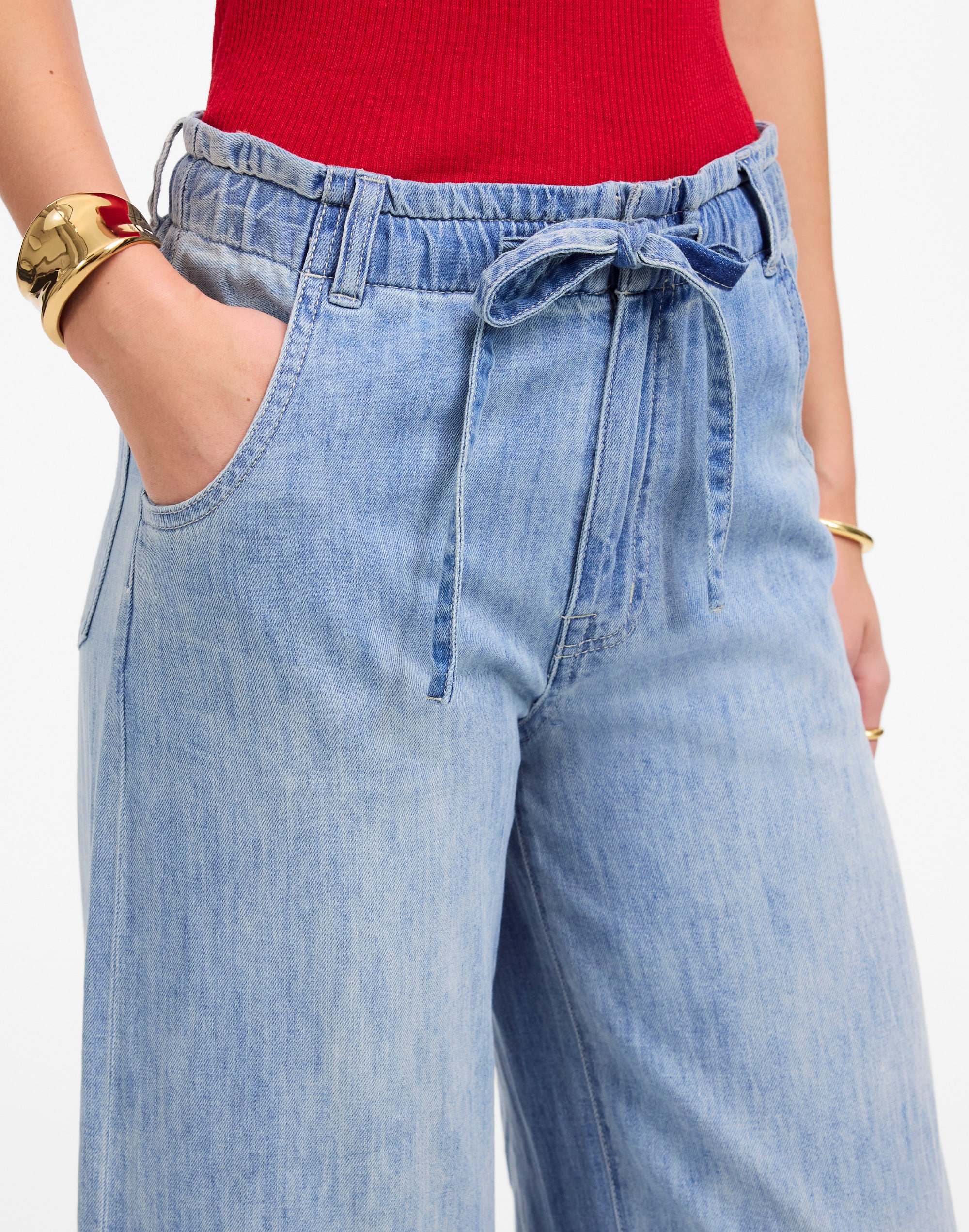 The Denim Pull-On Wide-Leg Pant