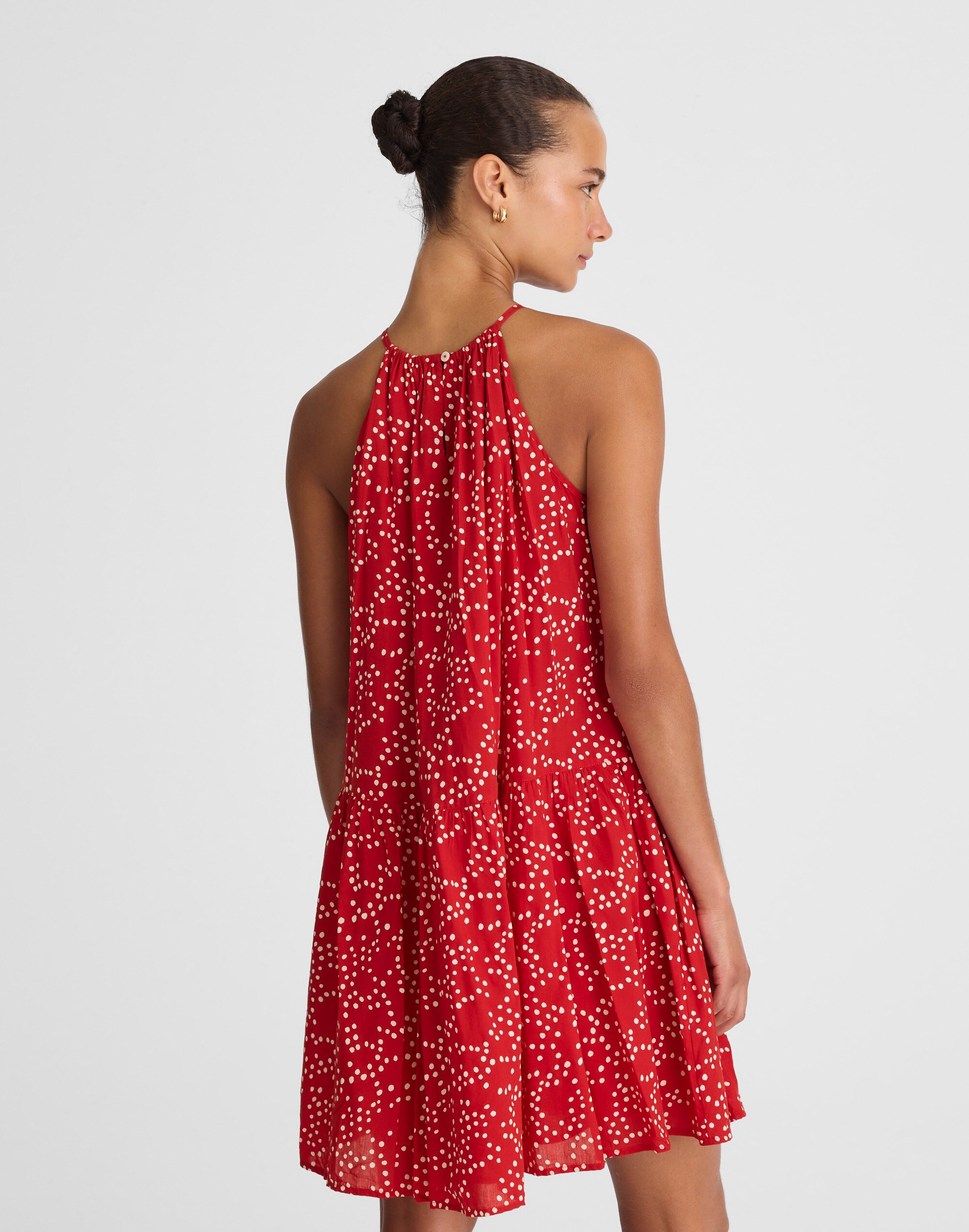 Drop-Waist Mini Dress in Dot