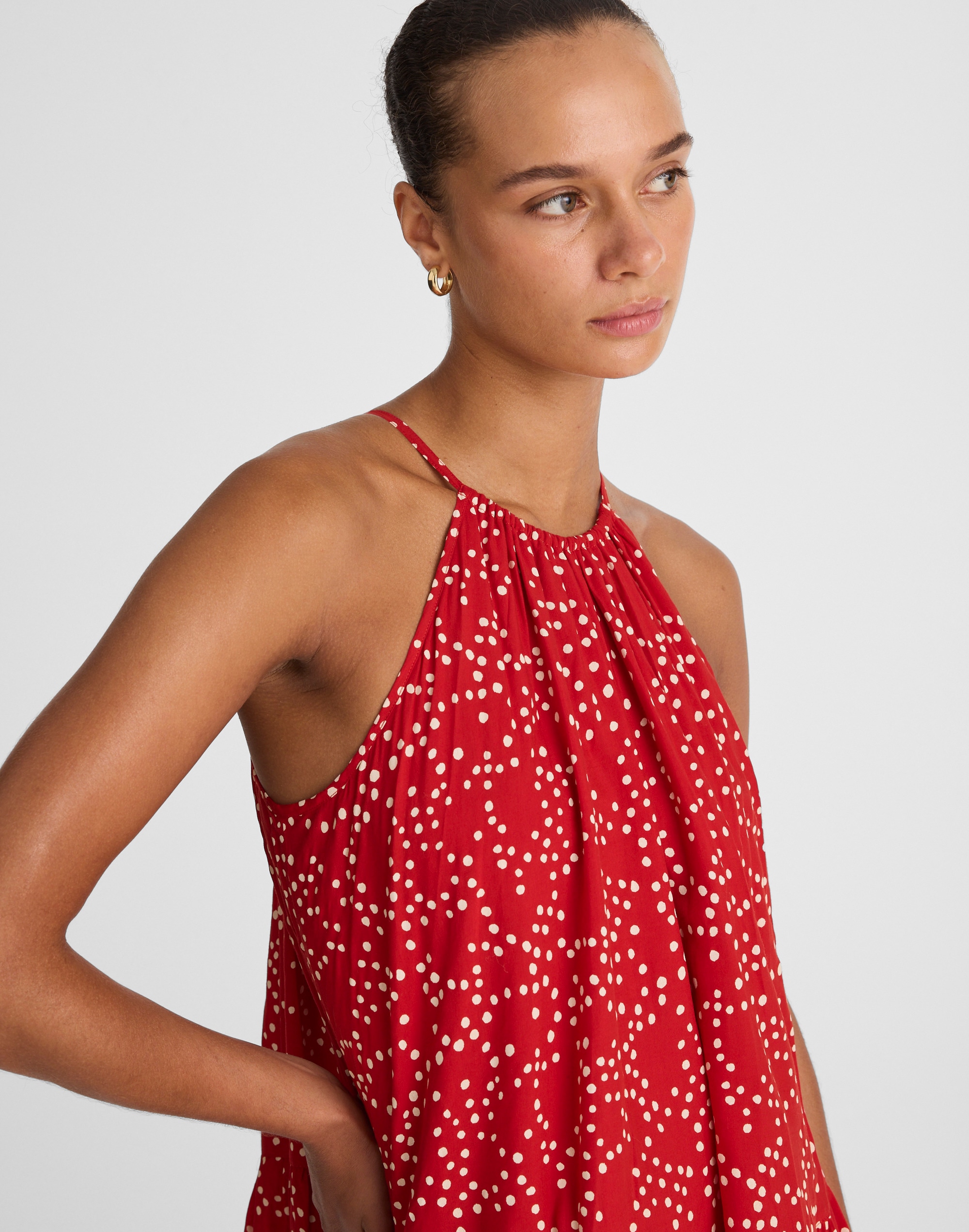 Drop-Waist Mini Dress in Dot