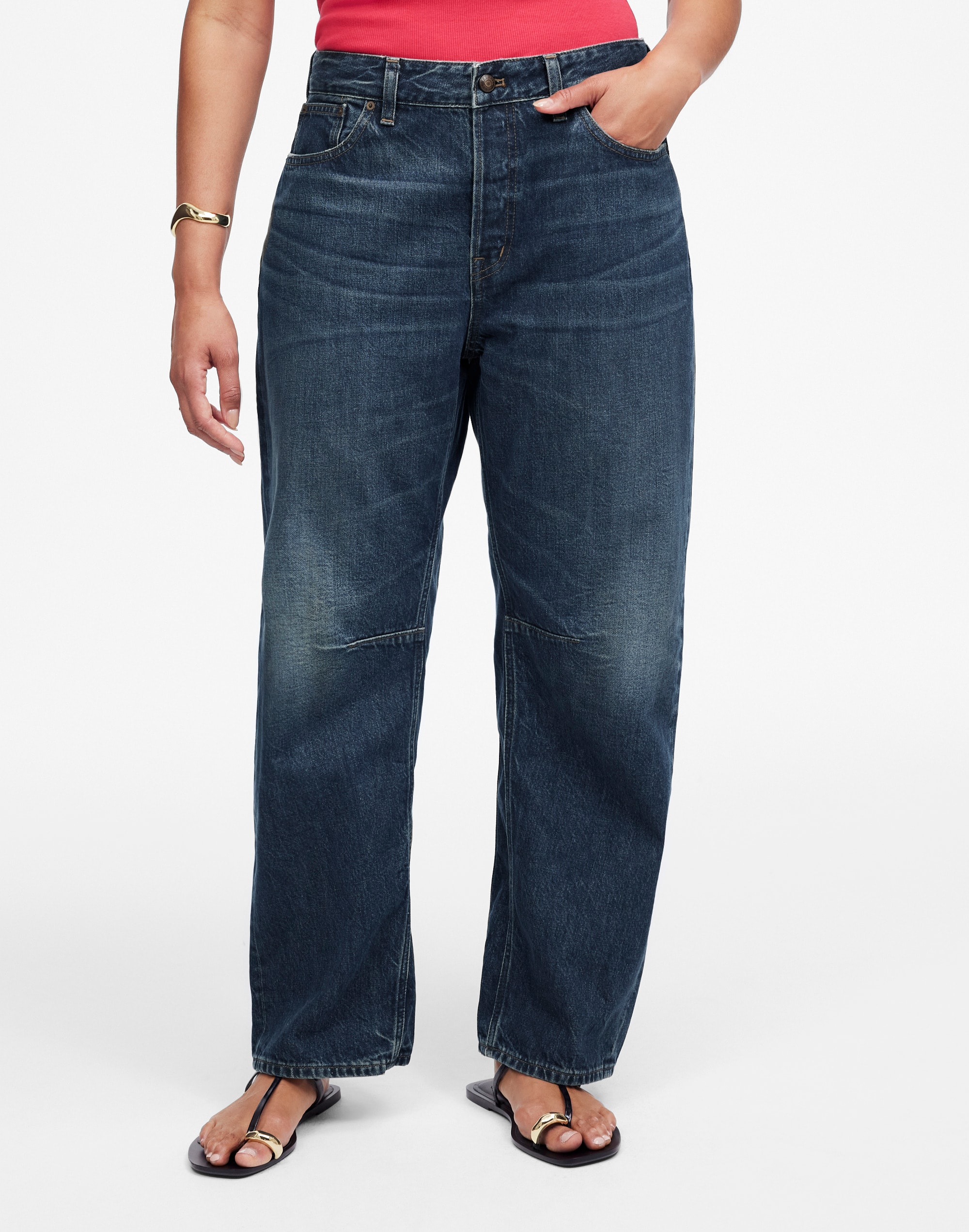 The Curvy Darted Barrel-Leg Jean