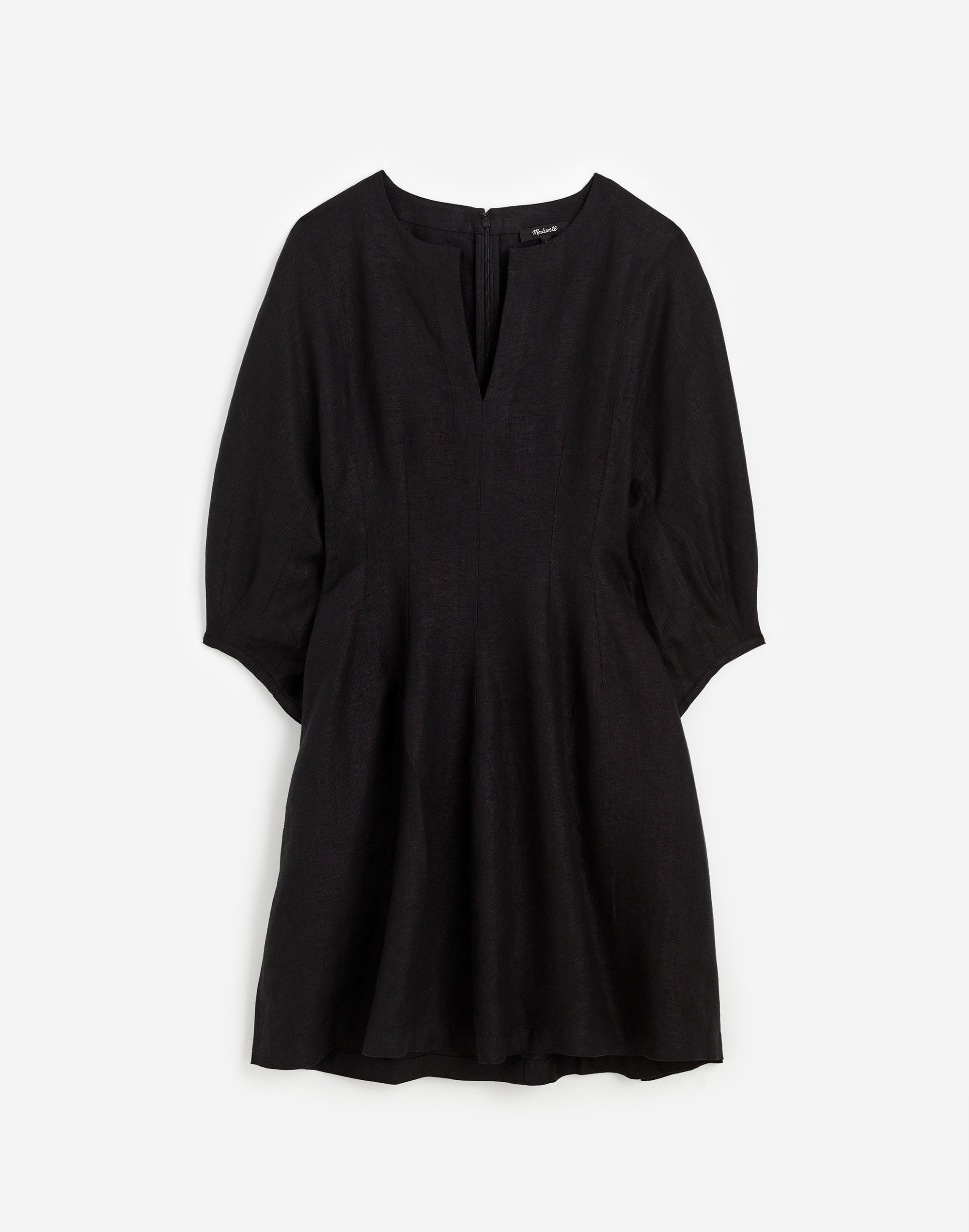 Splitneck Mini Dress in 100% Linen