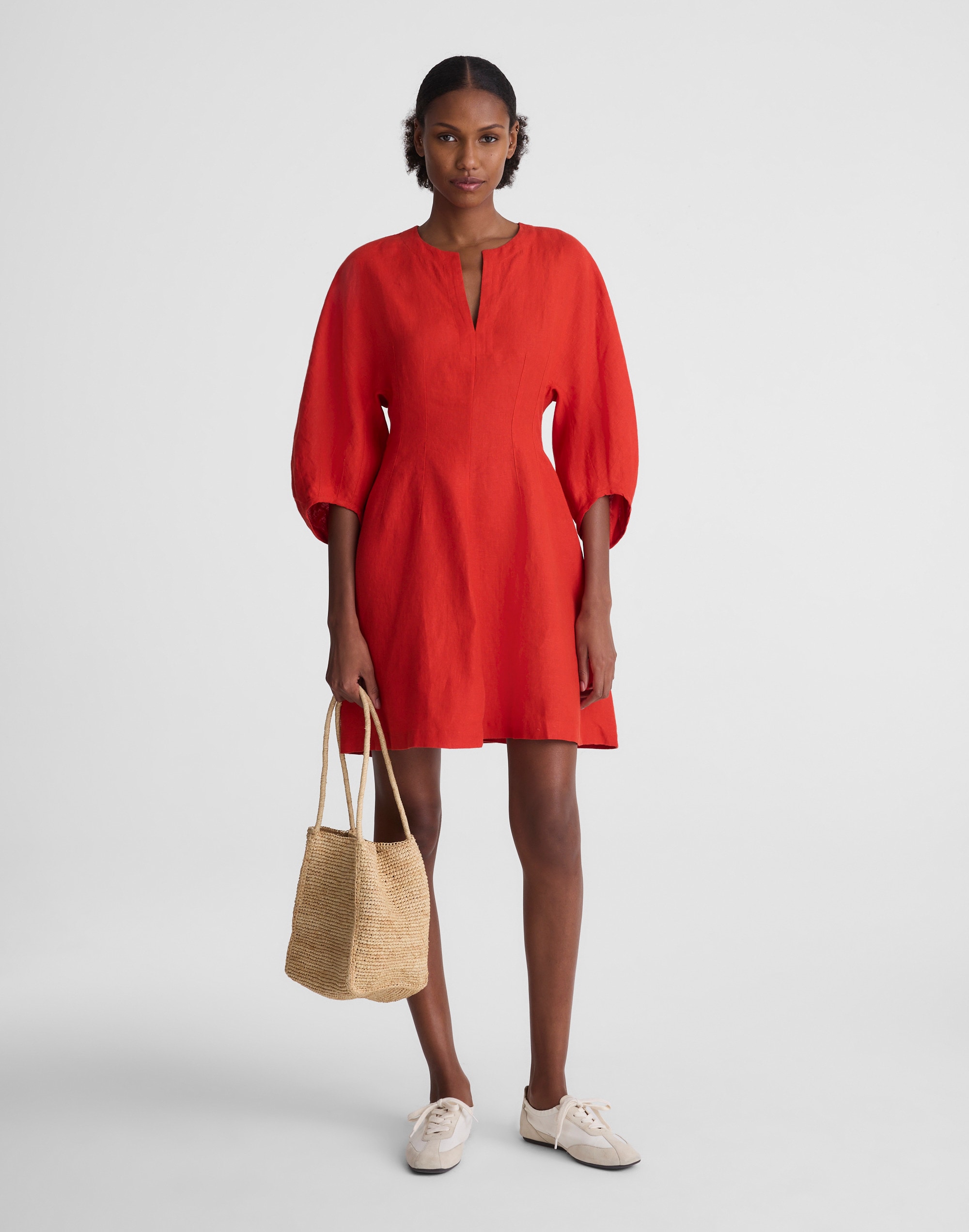 Madewell Splitneck Mini Dress In Multi