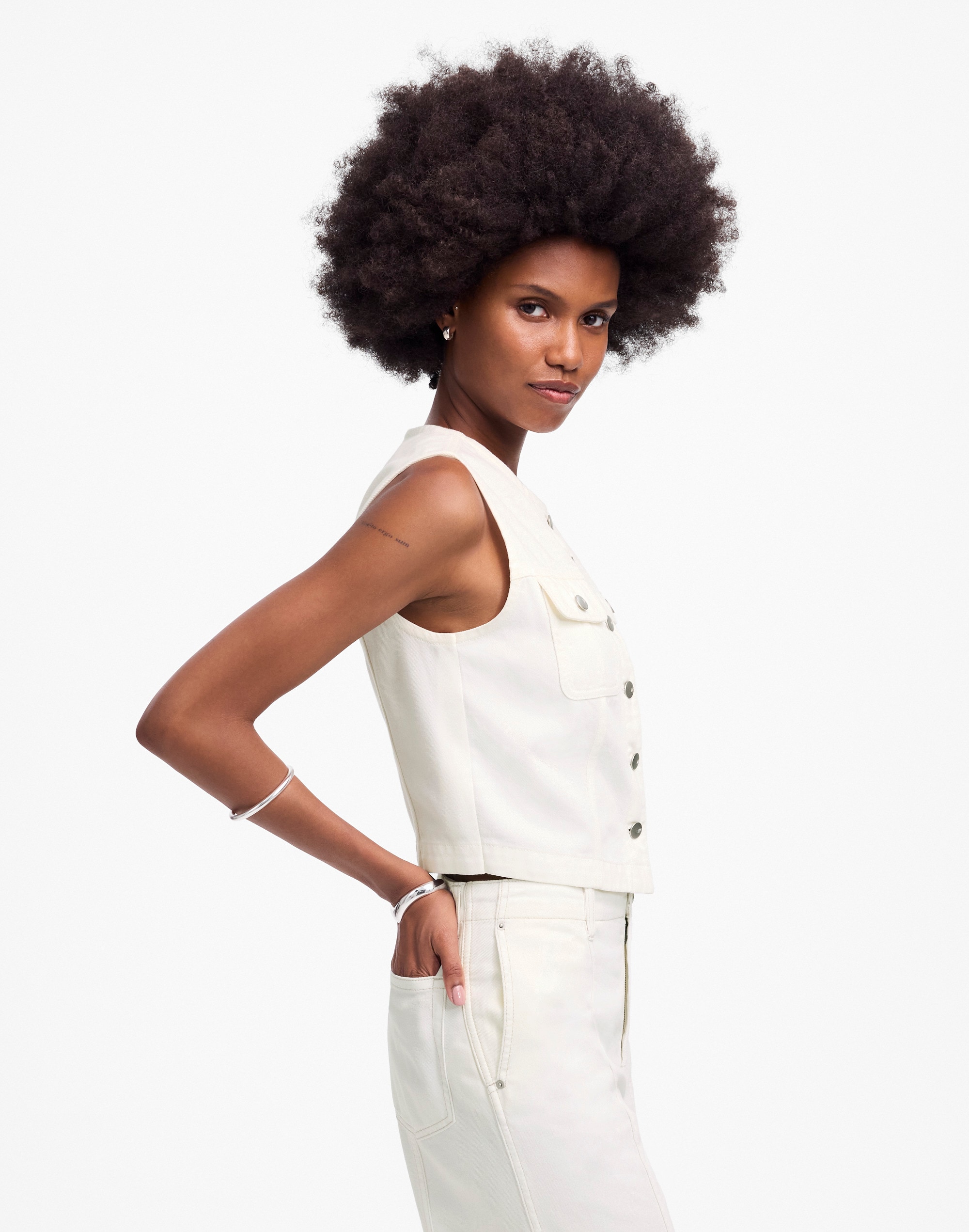 Cropped Denim Vest: Airy Denim Edition