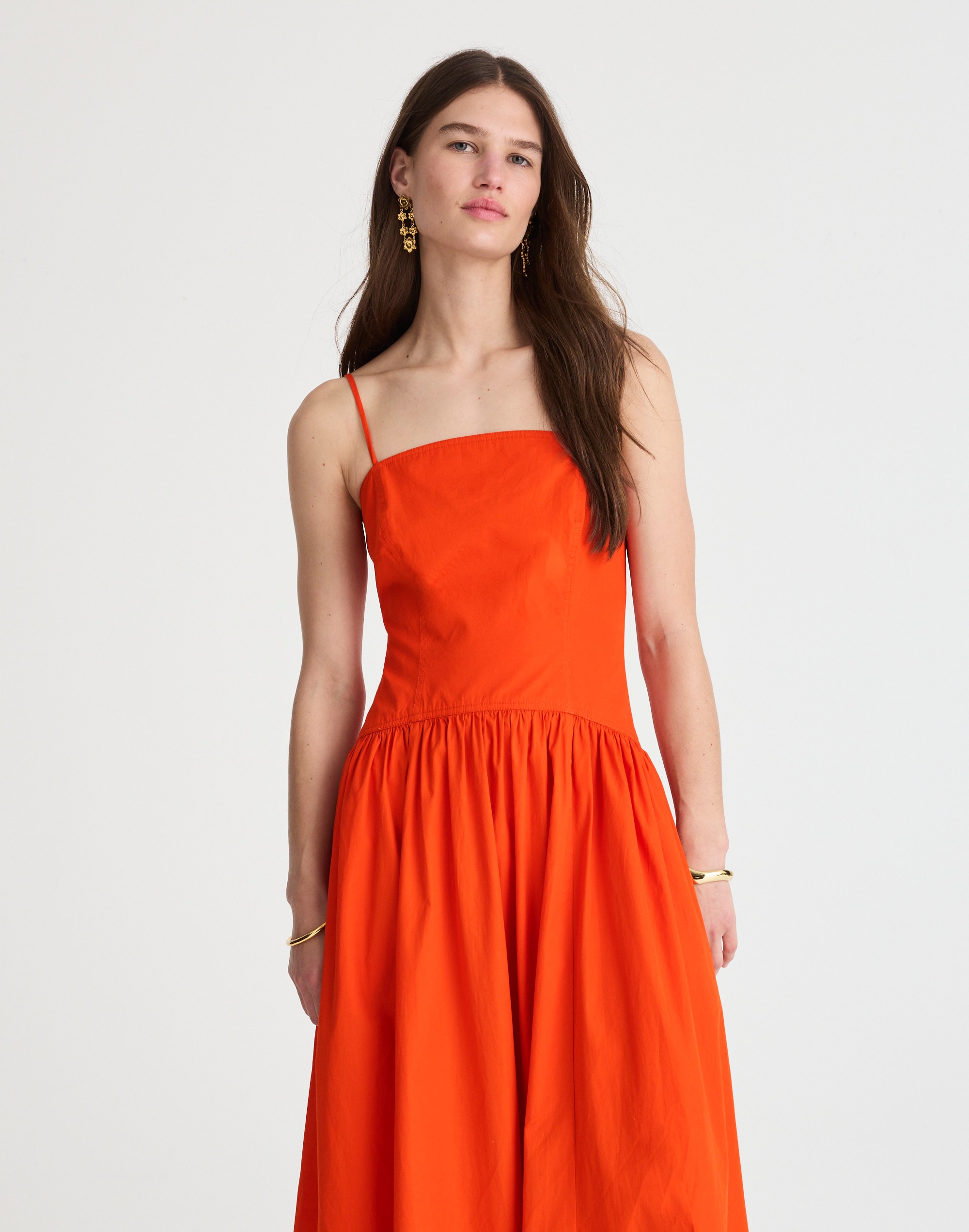 Poplin Seamed Maxi Dress