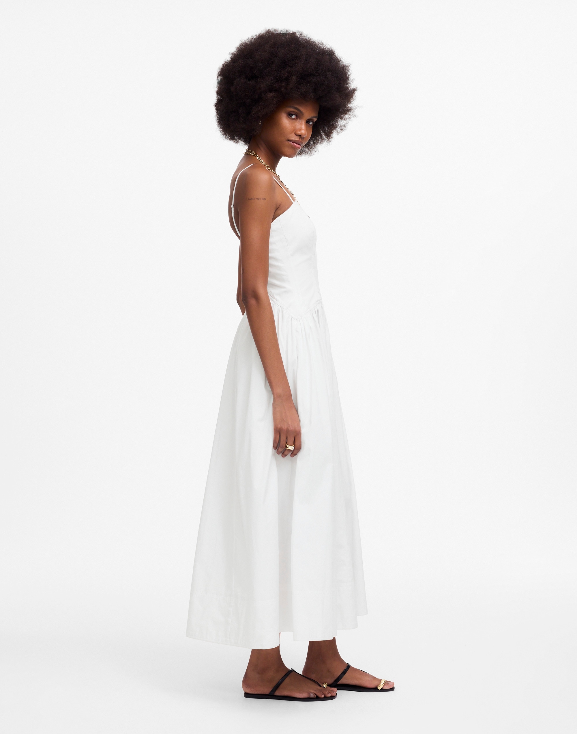 Poplin Seamed Maxi Dress