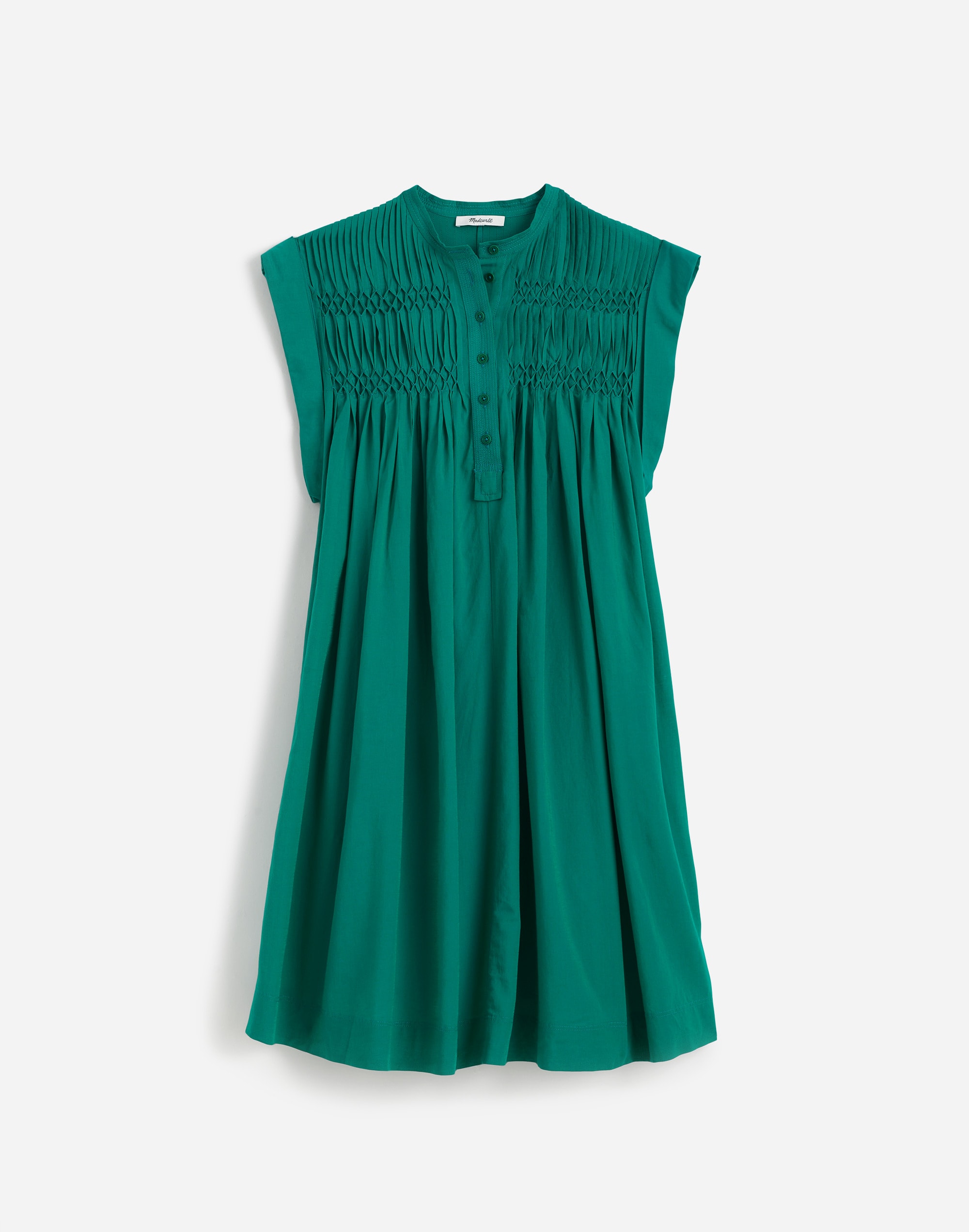 Embroidered Pleated Mini Dress