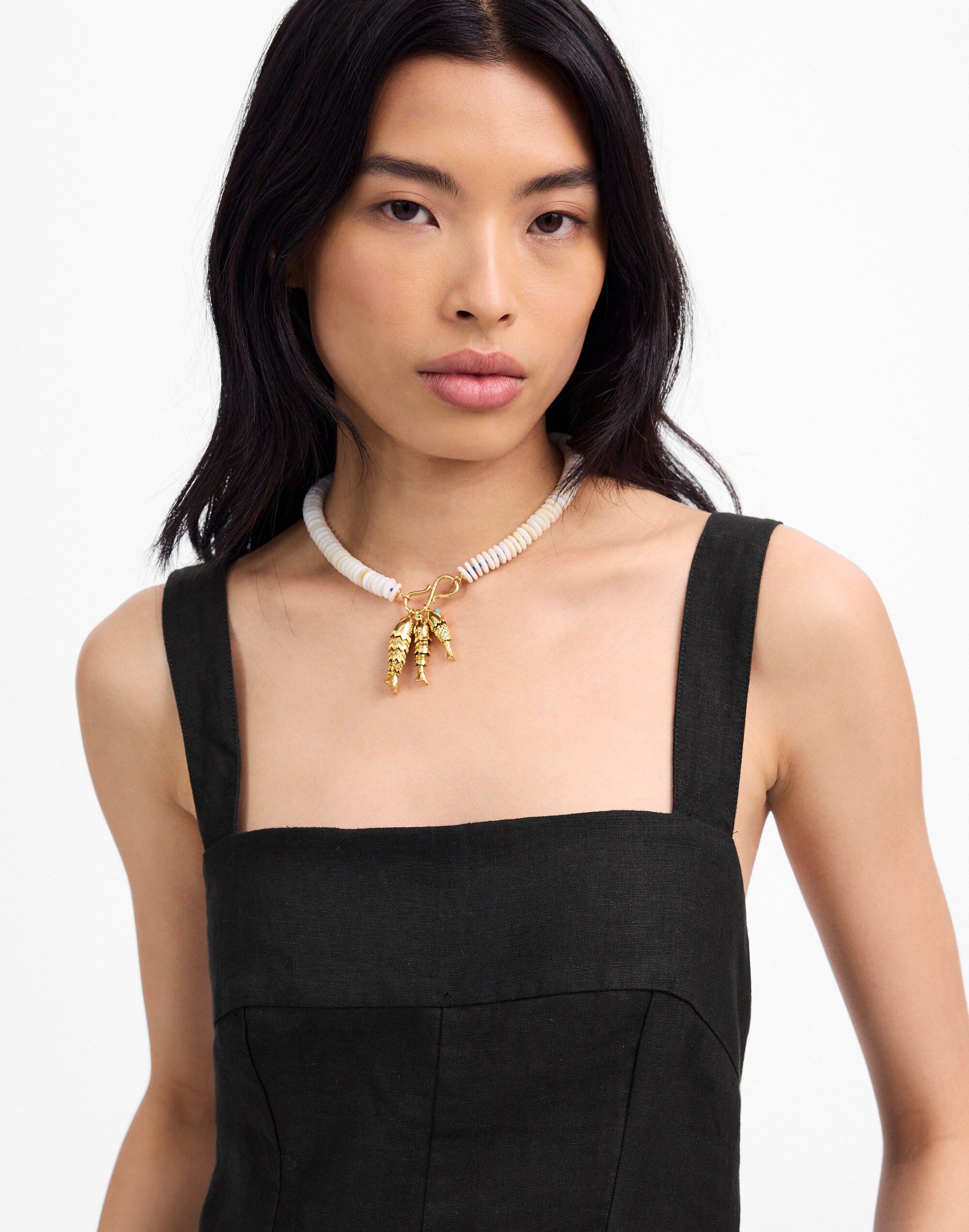 Squareneck Wide-Leg Jumpsuit in 100% Linen