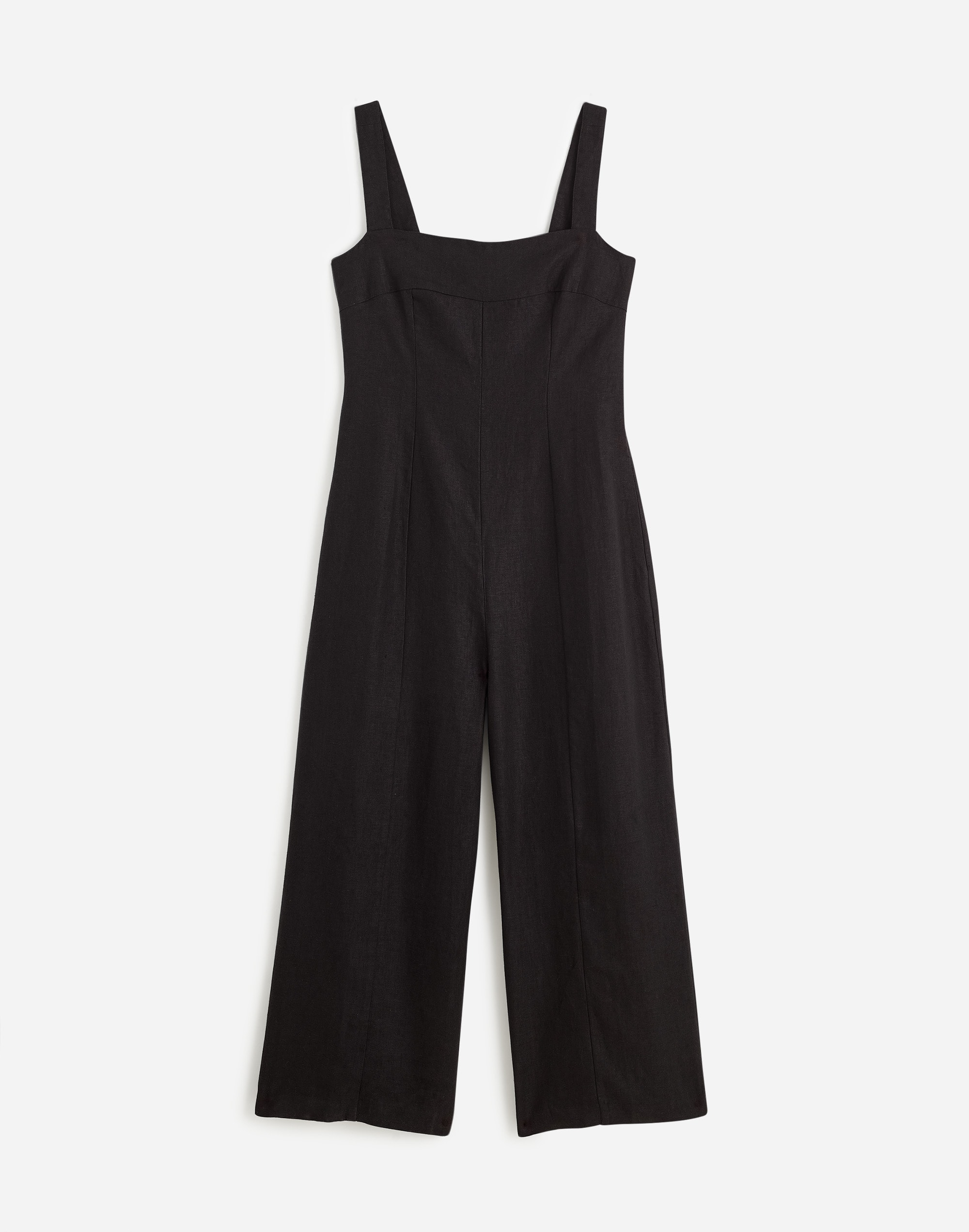 Squareneck Wide-Leg Jumpsuit in 100% Linen