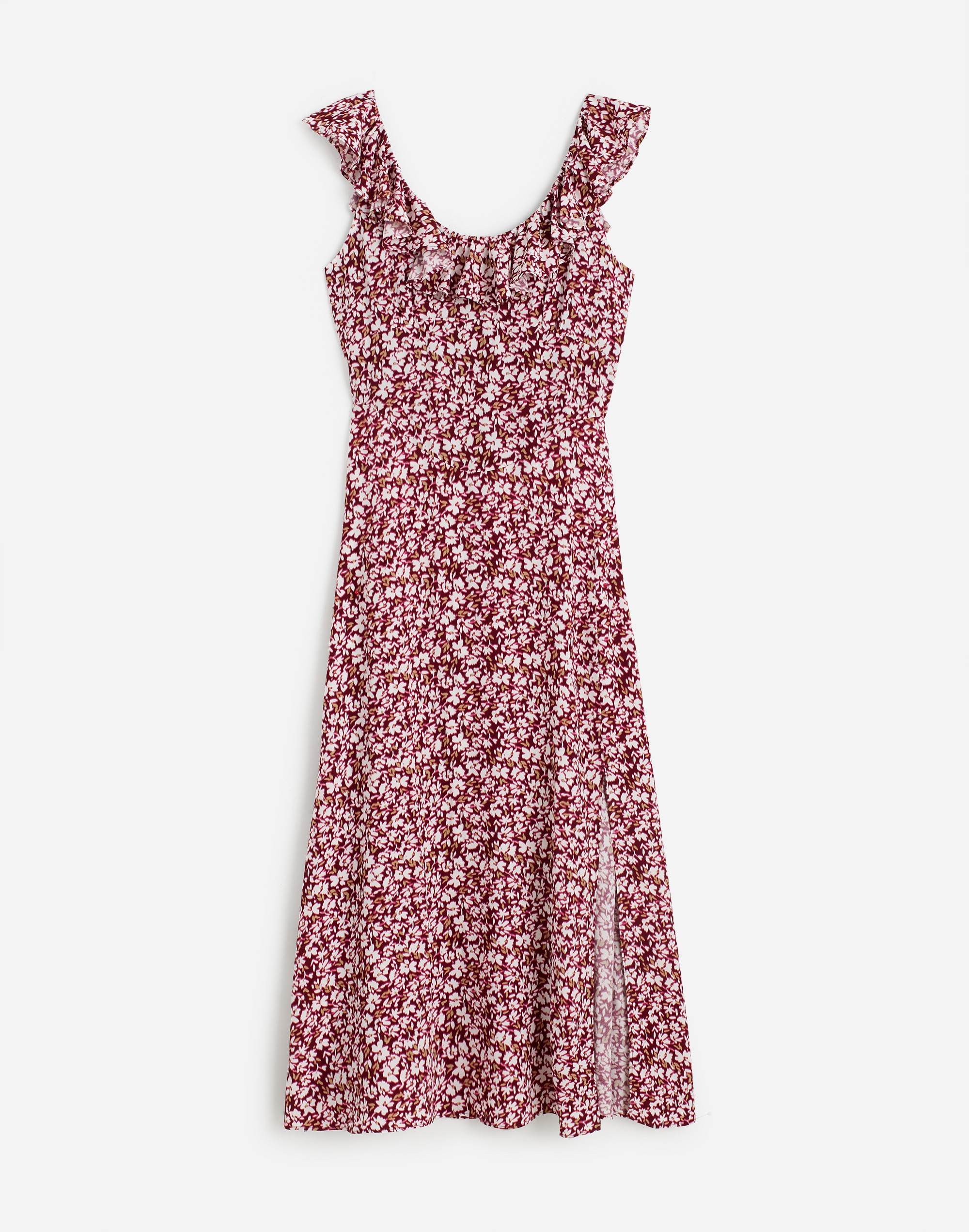Ruffled Scoopneck Maxi Dress in Floral