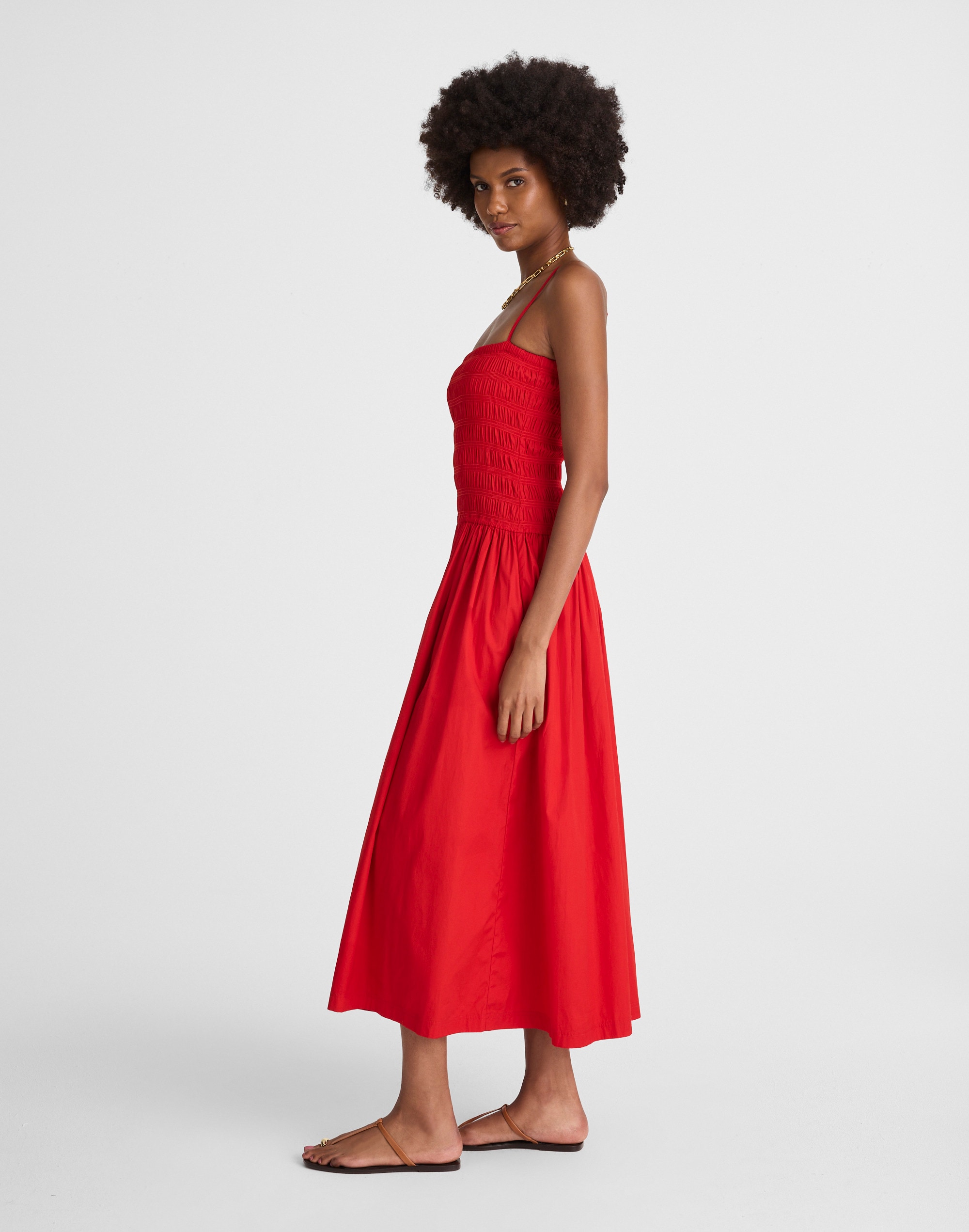 Petite Poplin Smocked Maxi Dress