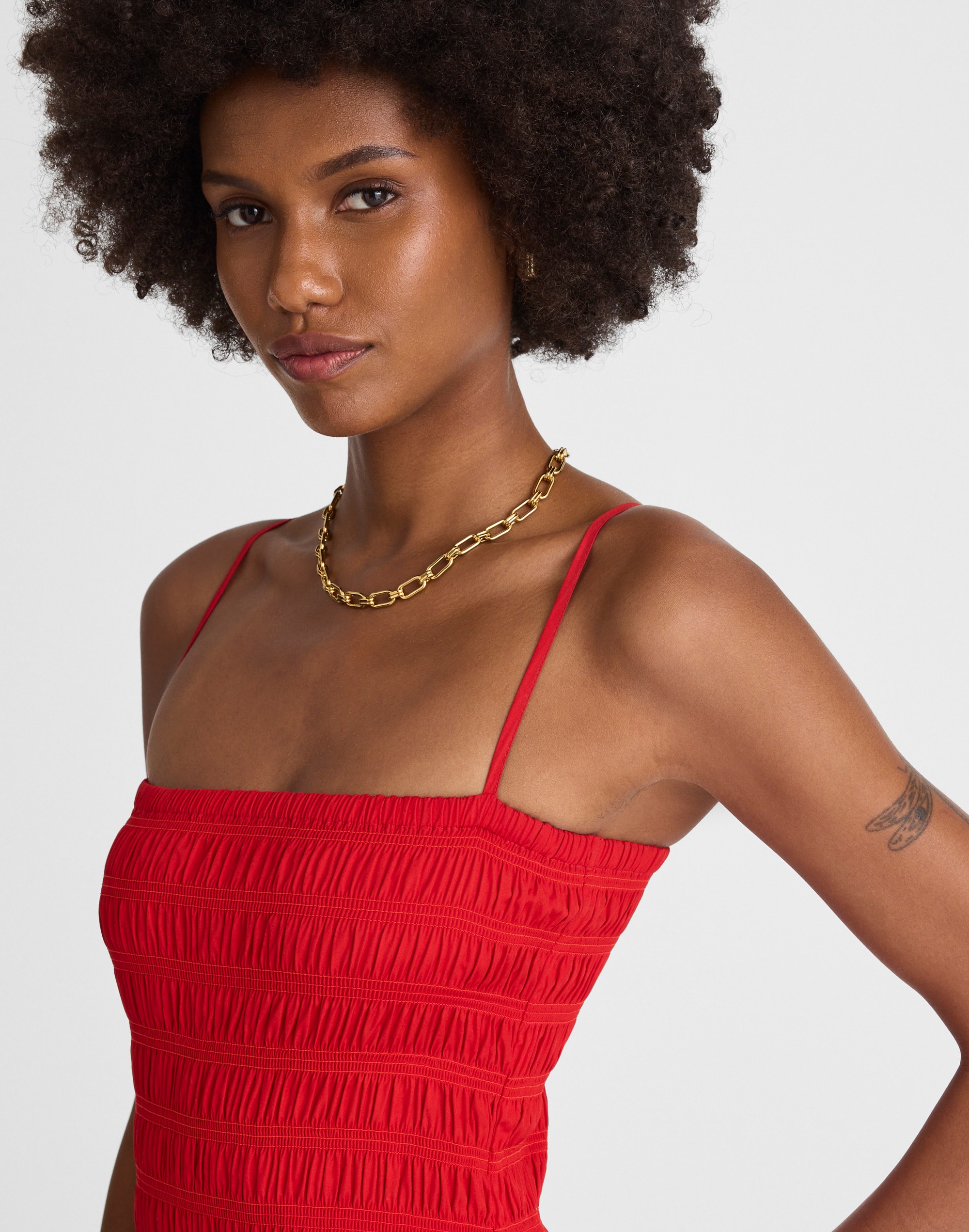 Petite Poplin Smocked Maxi Dress