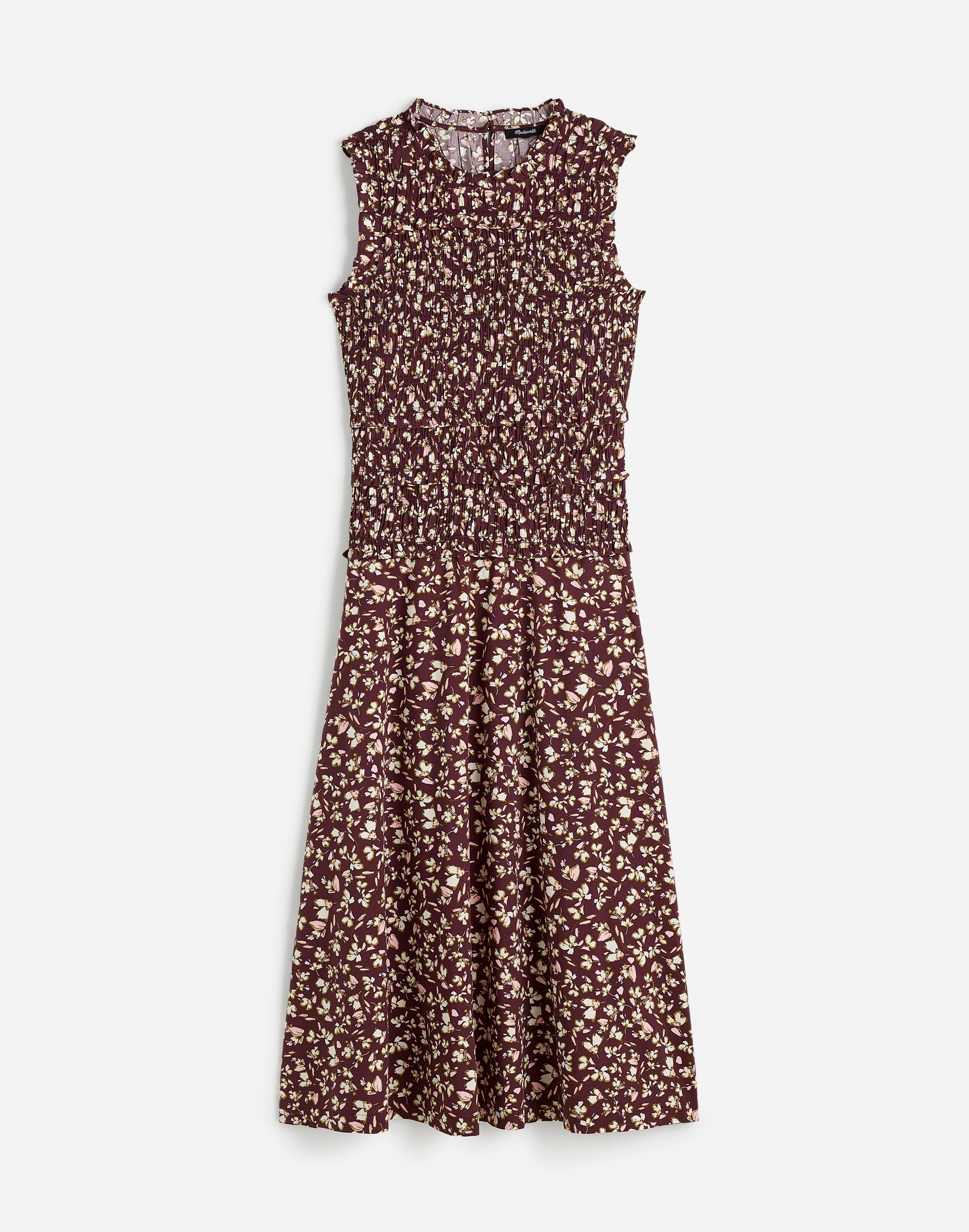 Smocked Sleeveless Midi Dress