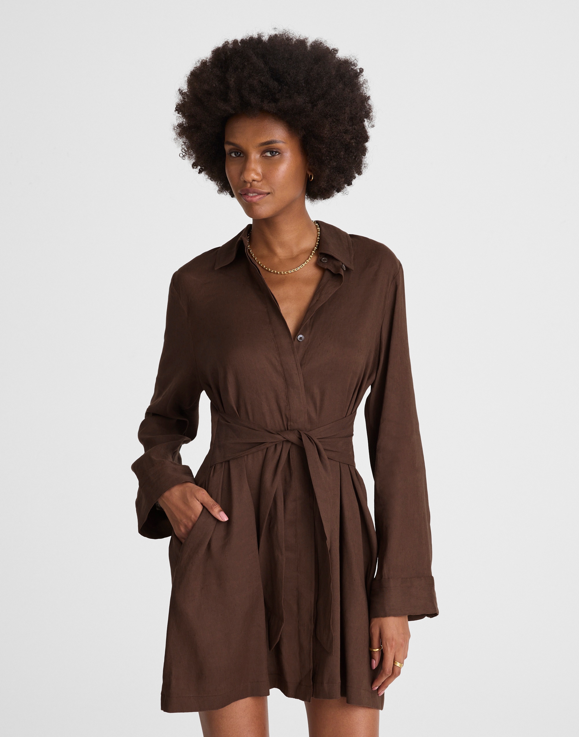 Tie-Front Shirtdress