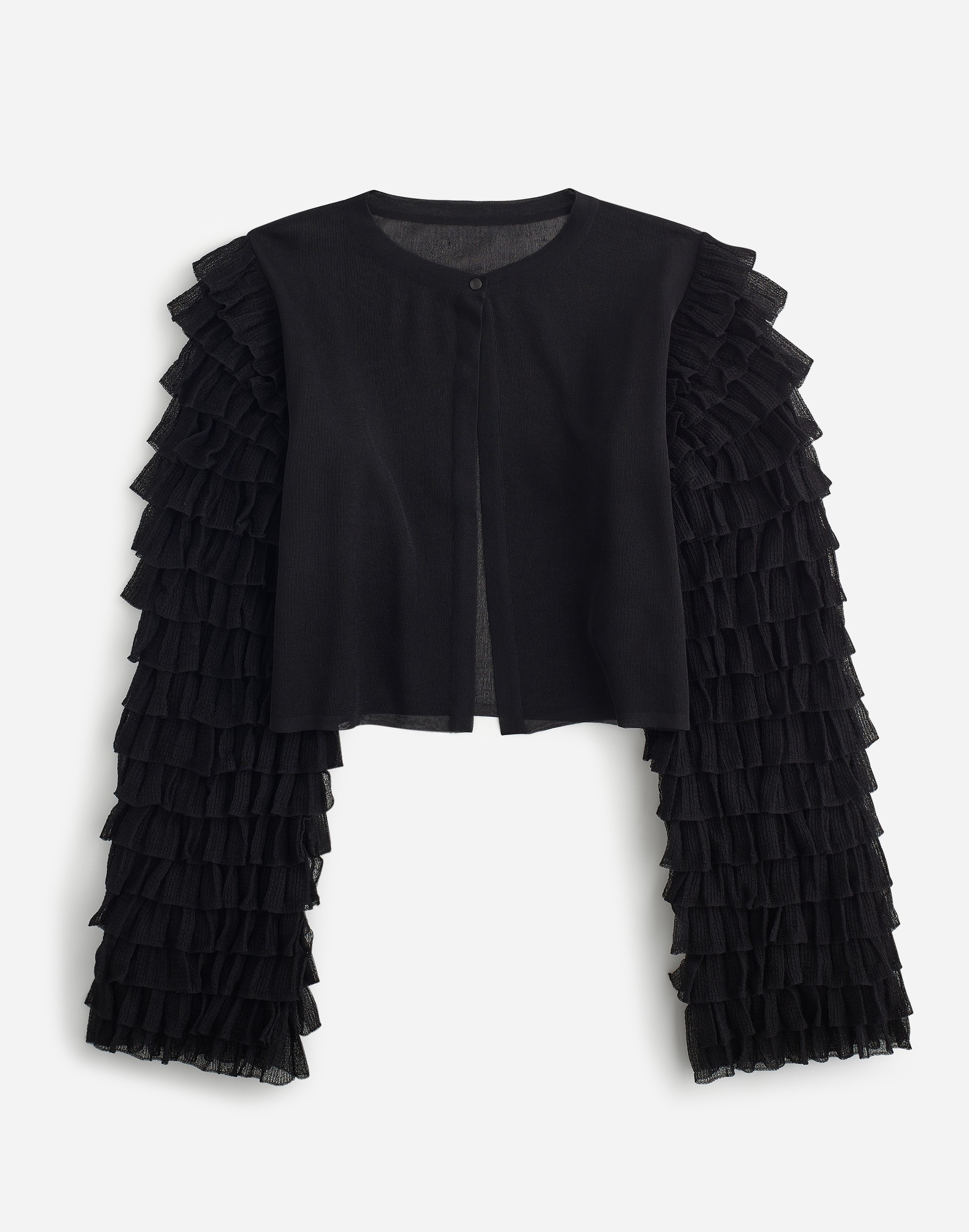 reluxe fashion | madewell: ala&iuml;a sheer silk blend preowned ruffled cardigan