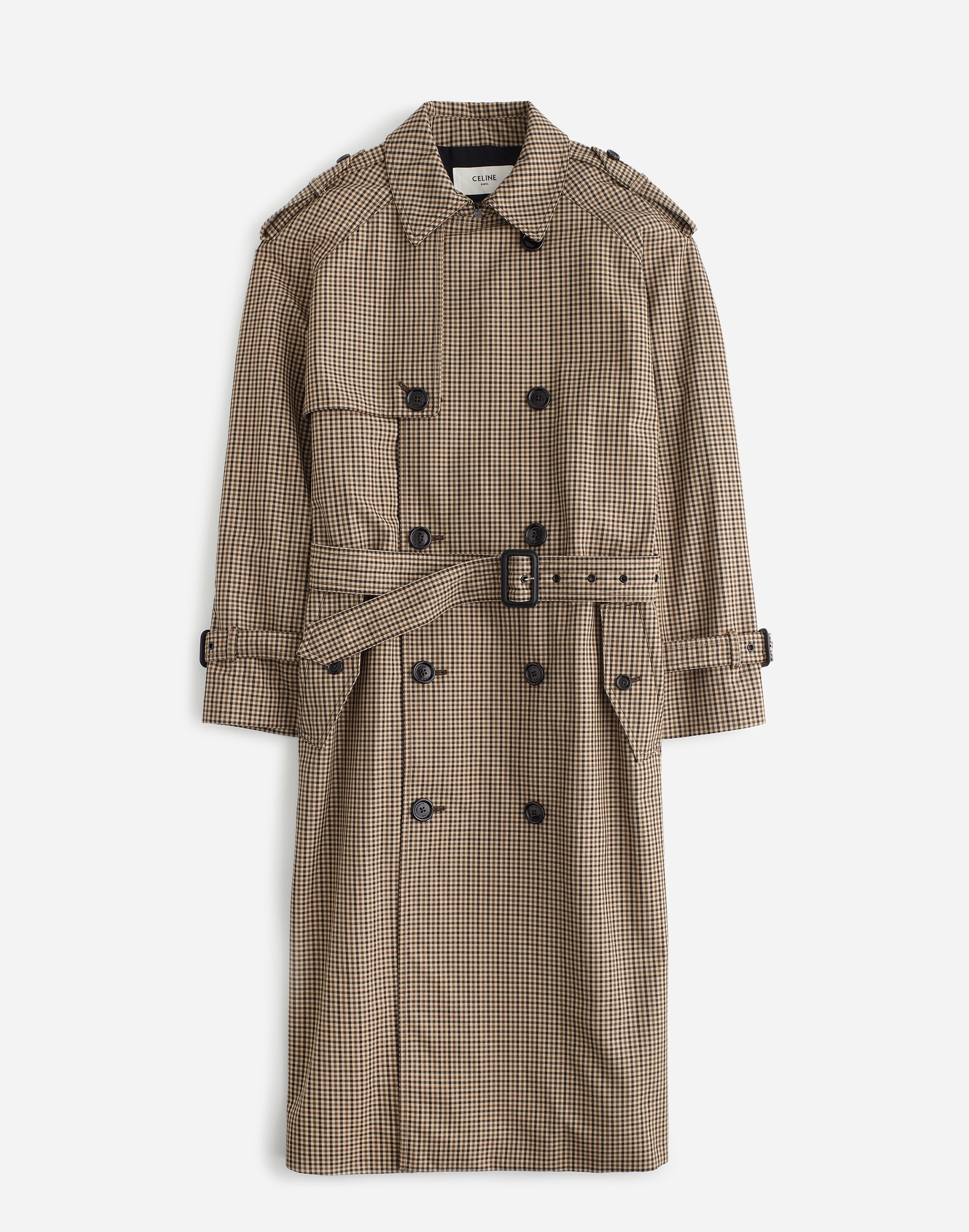 reluxe fashion | madewell: celine phoebe philo preowned cotton check boyfriend trench coat